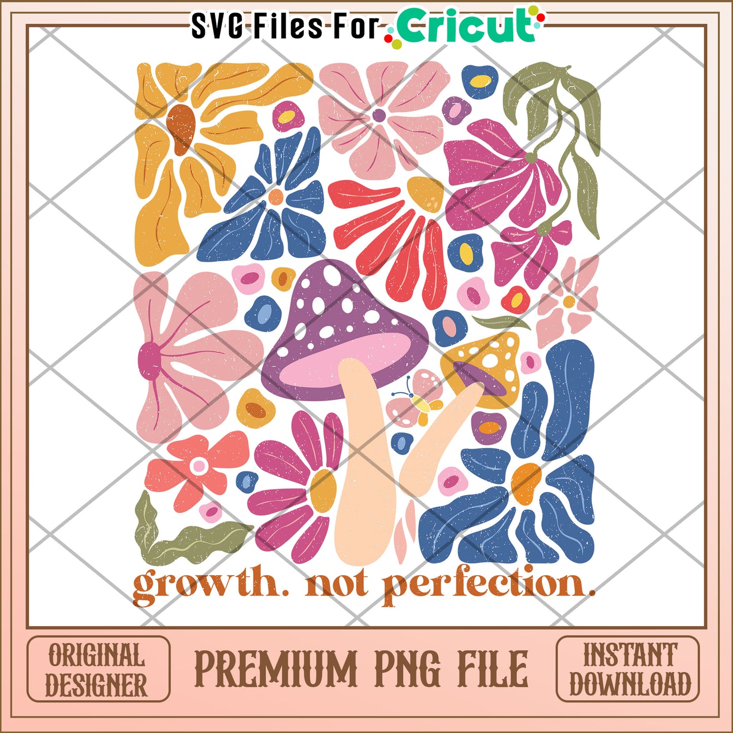 Boho Floral Mushroom PNG Download