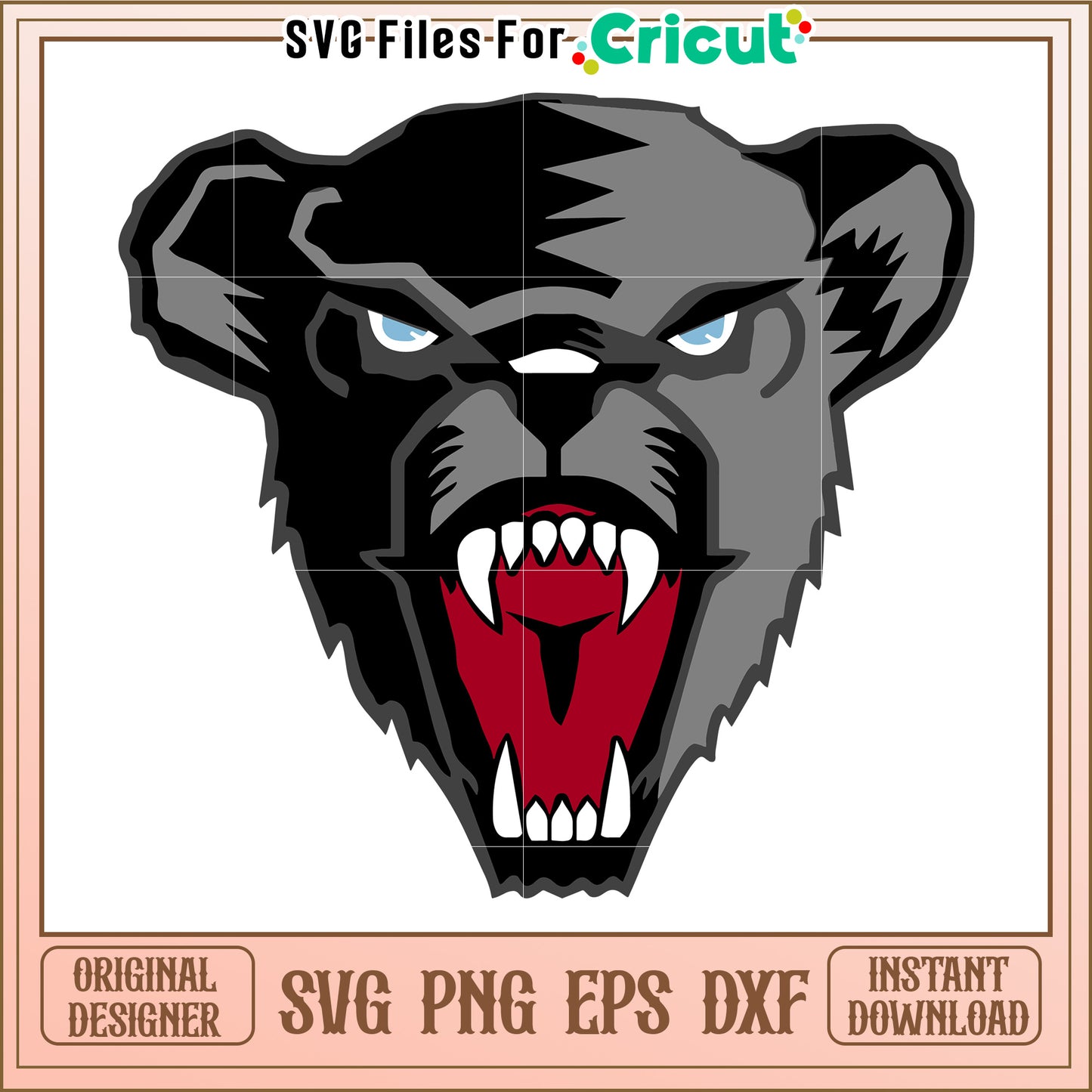 Bold Bear Head SVG Design for Cricut Projects, Instant Download Files Available