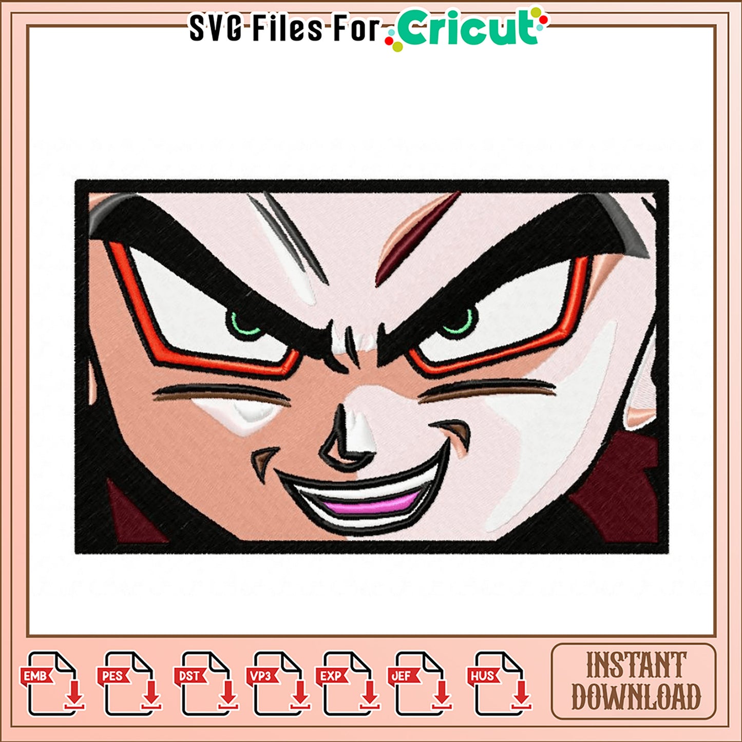 Bold Cartoon Embroidery Design for Instant Download