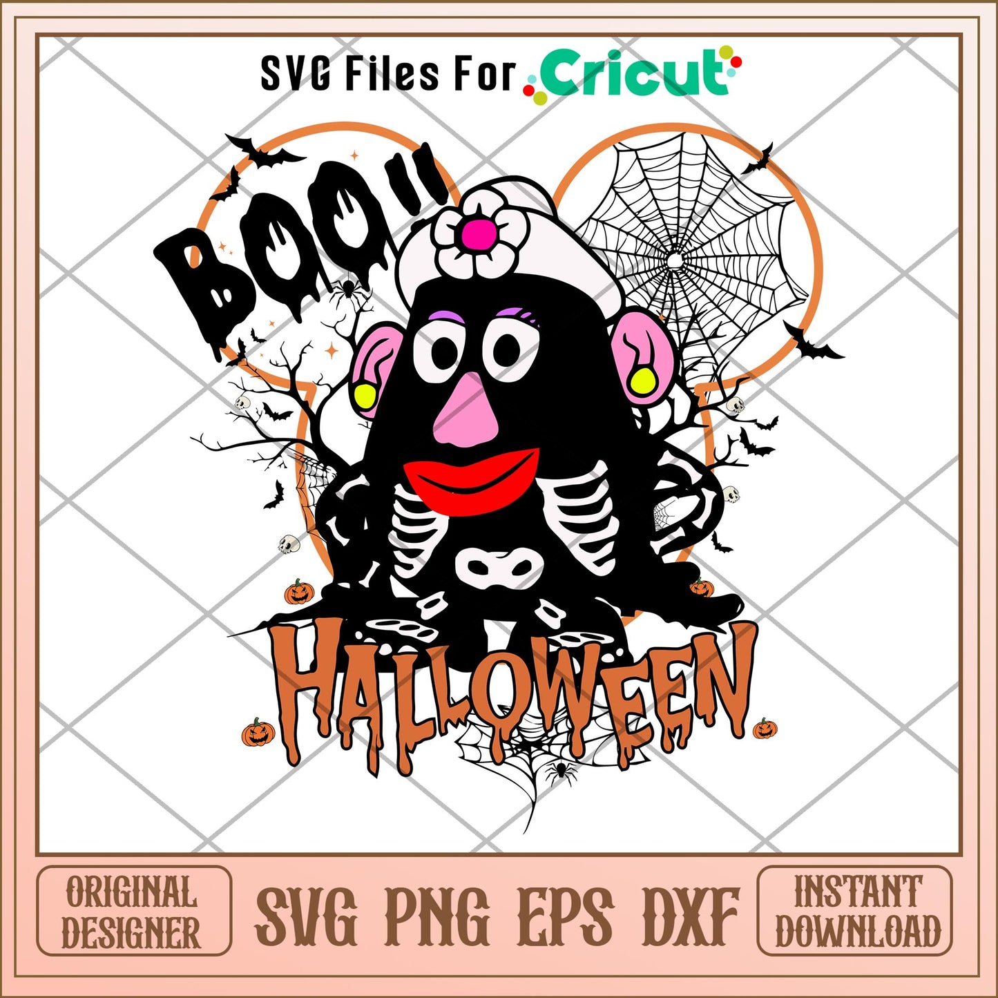 Boo Mr Potato Skeleton Halloween svg, Toy story characters svg, Digital Download