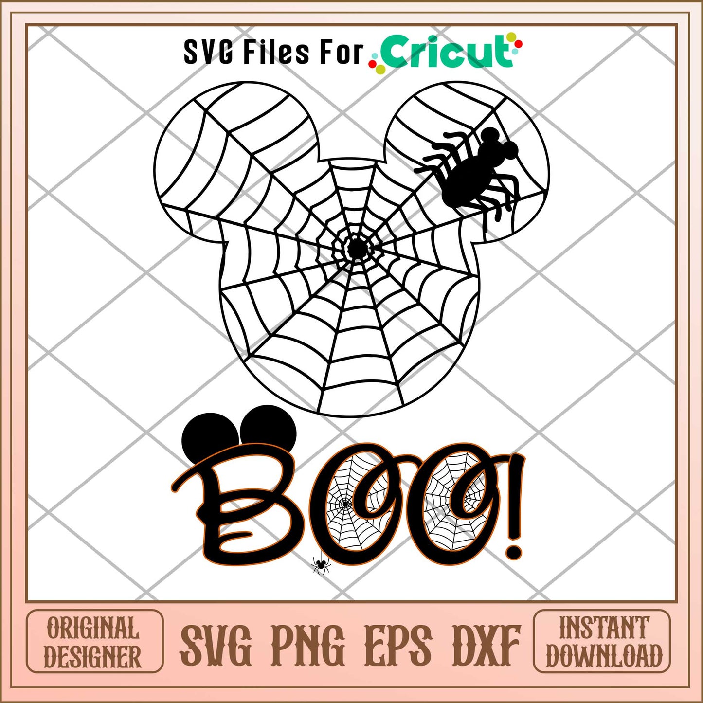 Boo Spooky Spider Mickey head svg, Disney characters svg, Digital Download