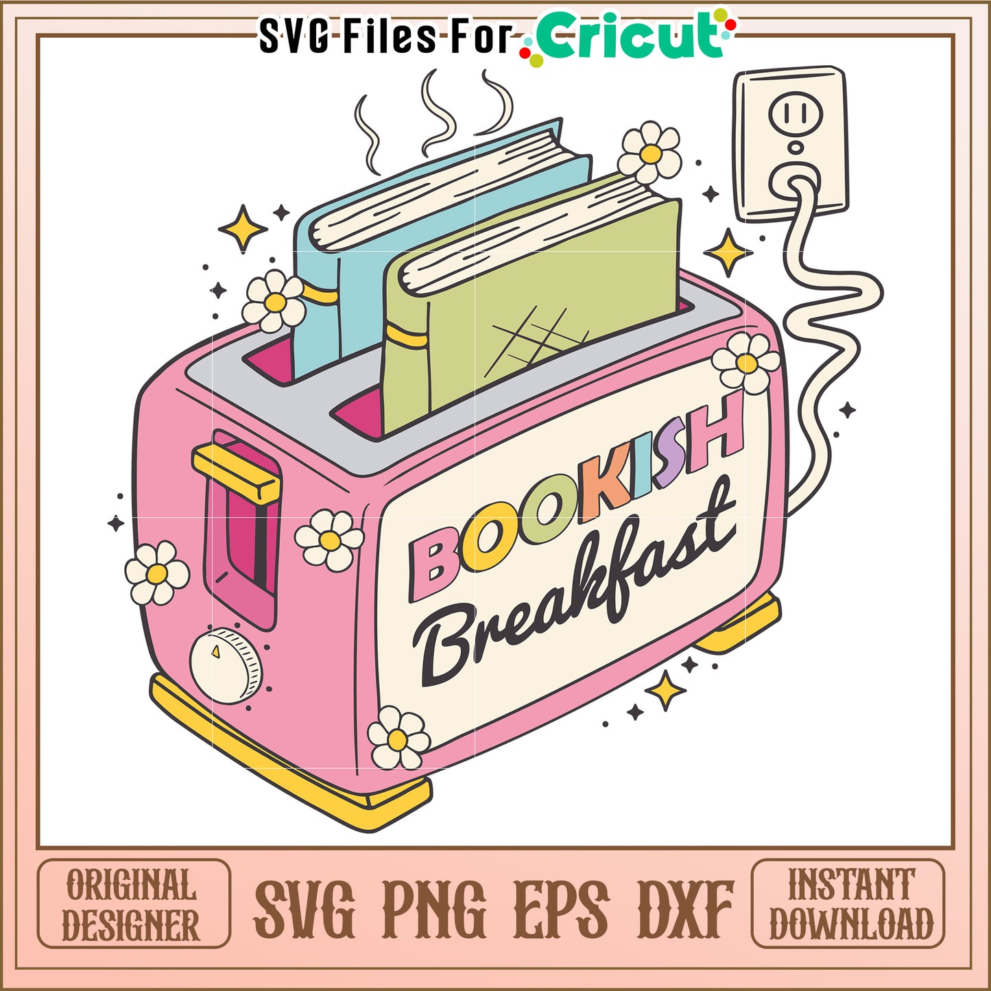 Bookish Breakfast Toaster SVG Cut File
