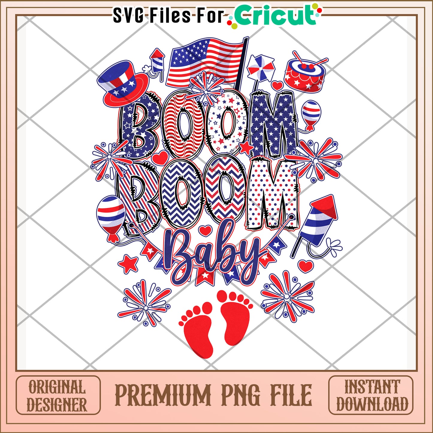 Boom boom baby png, playful phrase png, bold text png