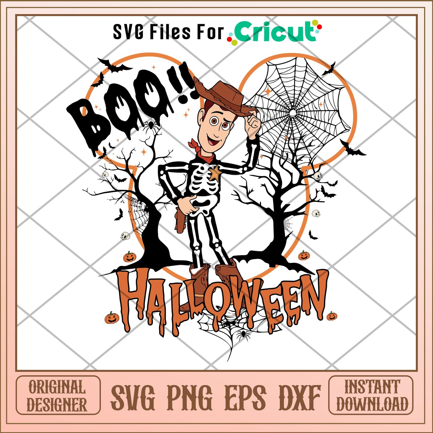 Boo woody Skeleton Halloween svg, Toy story characters svg, Digital Download