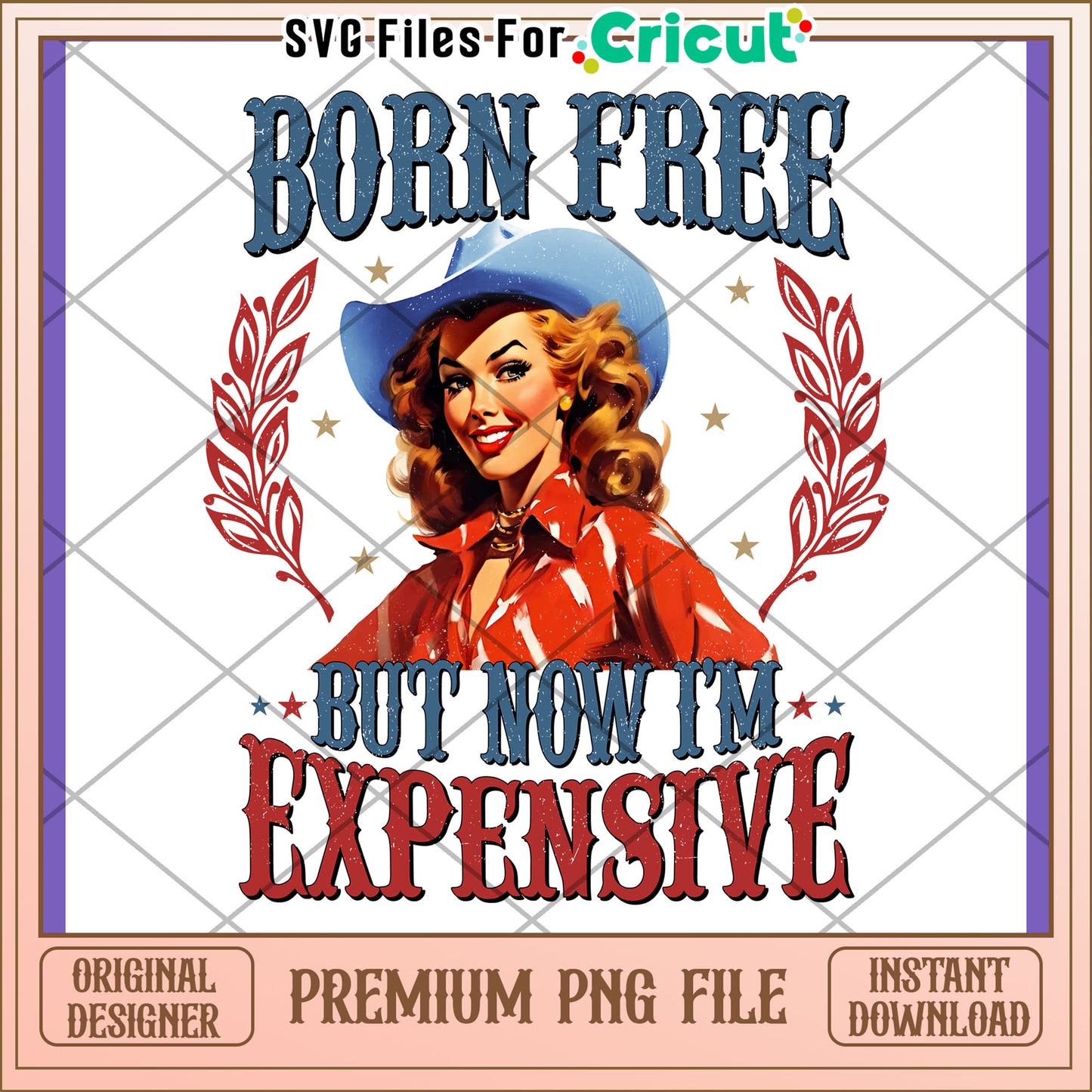 Born Free Cowgirl PNG Design