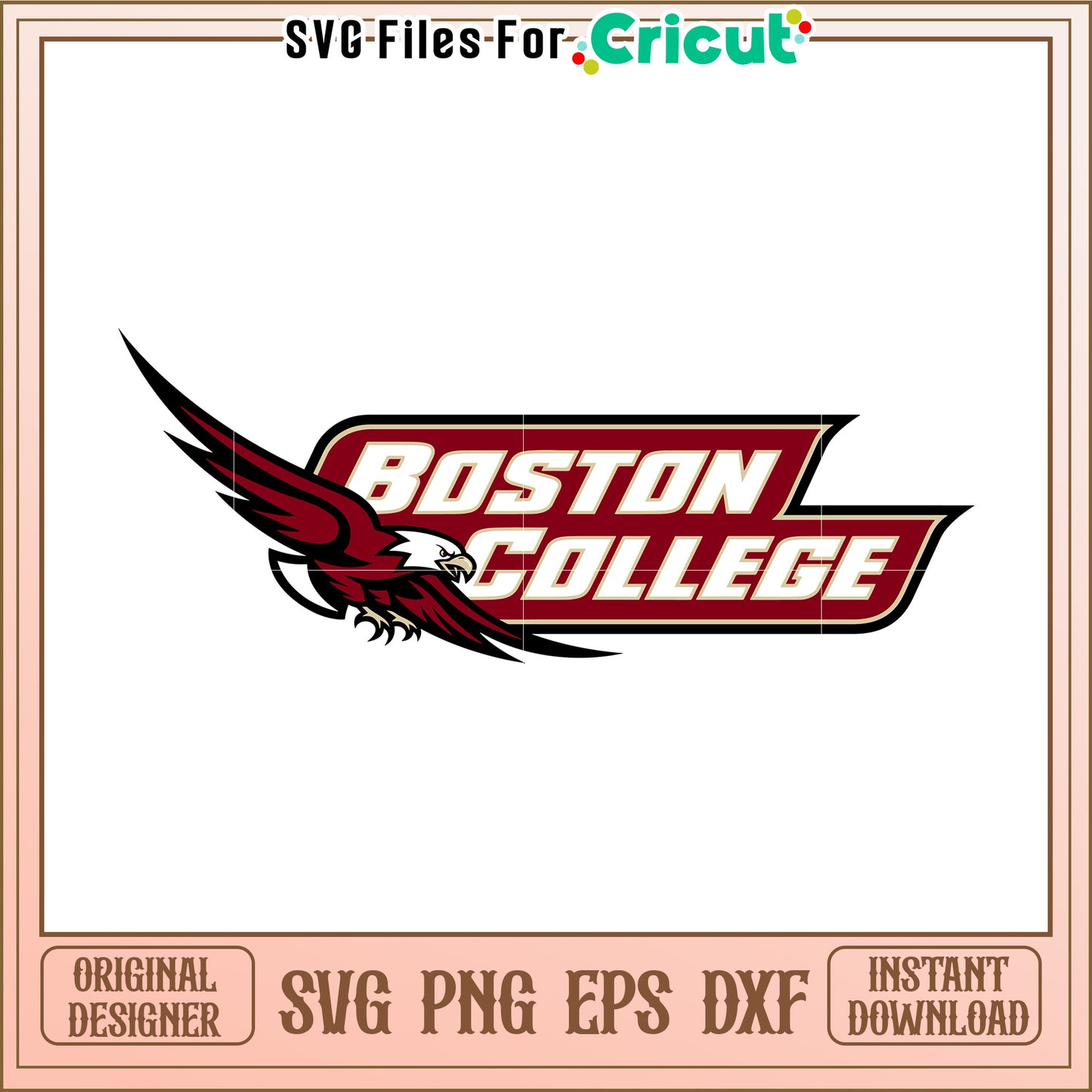 Boston College logo design, perfect for Cricut projects and crafts