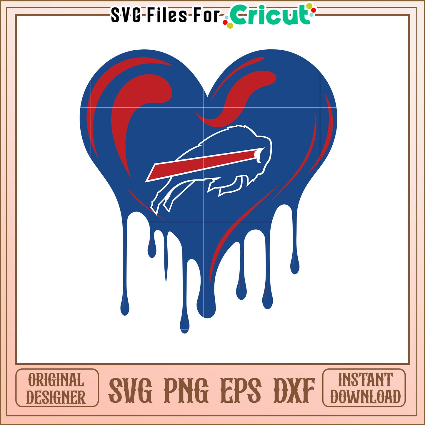 Buffalo Bills Heart SVG Design