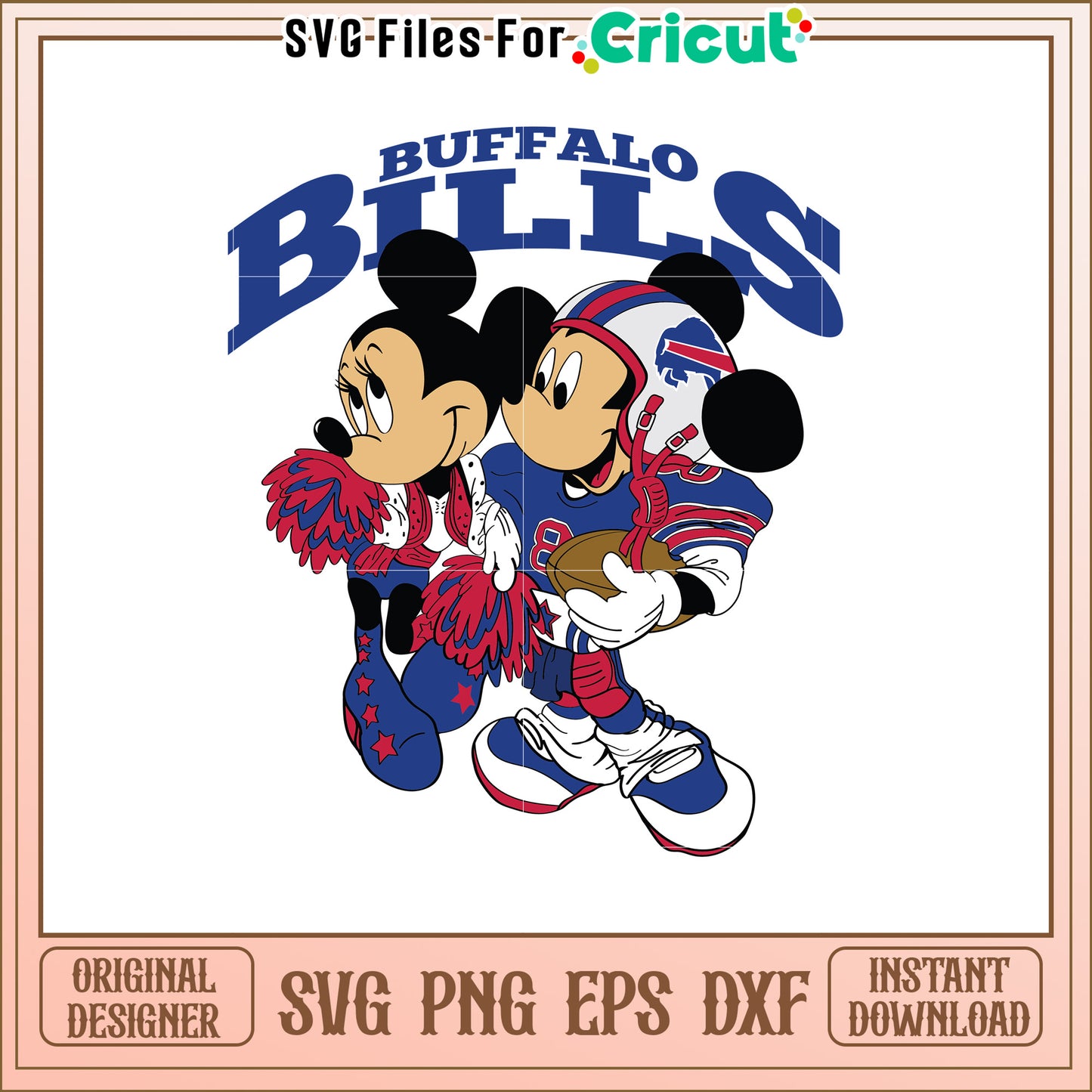 Buffalo Bills SVG Design with Cheerleader Mickey