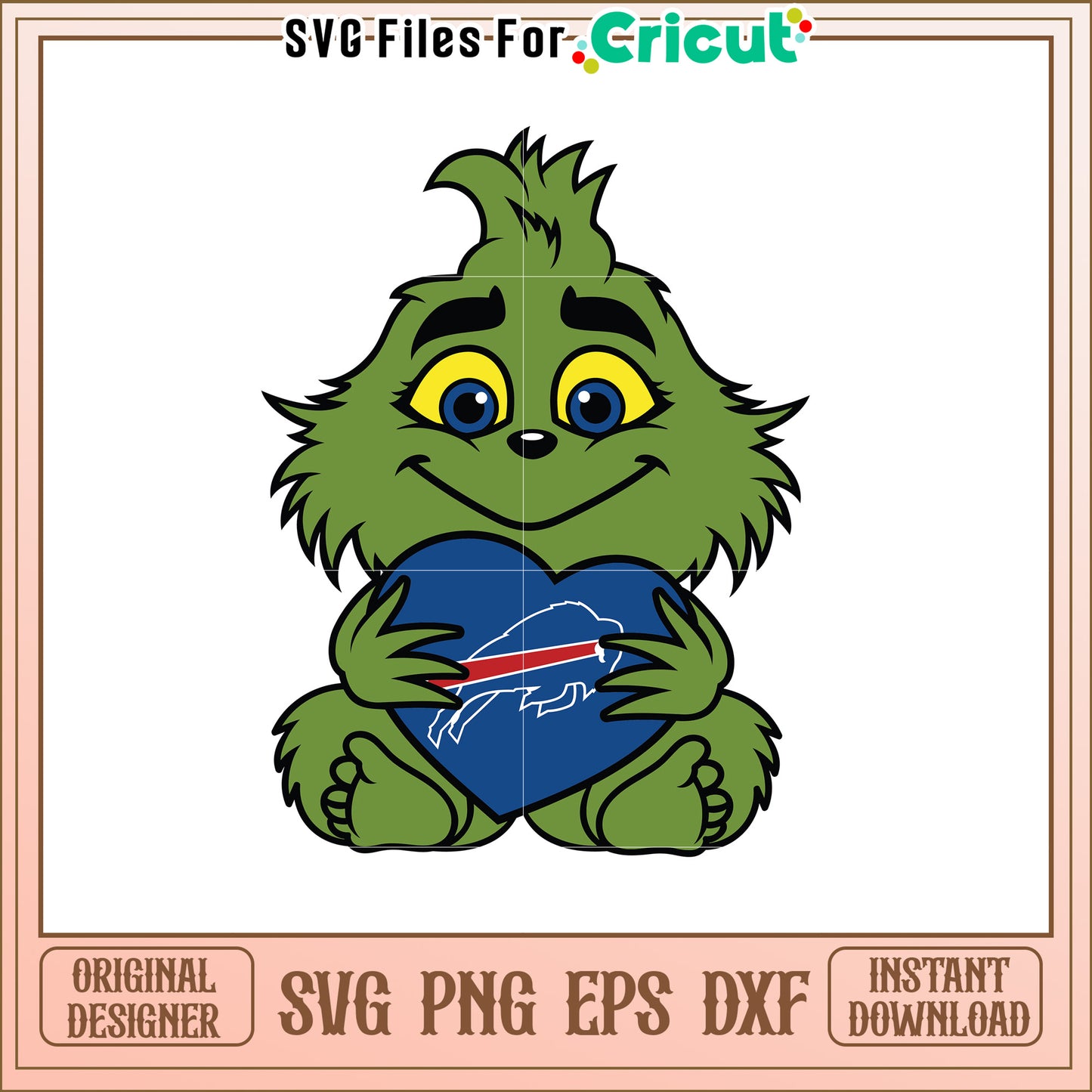 Buffalo Football Mascot SVG Design with Heart