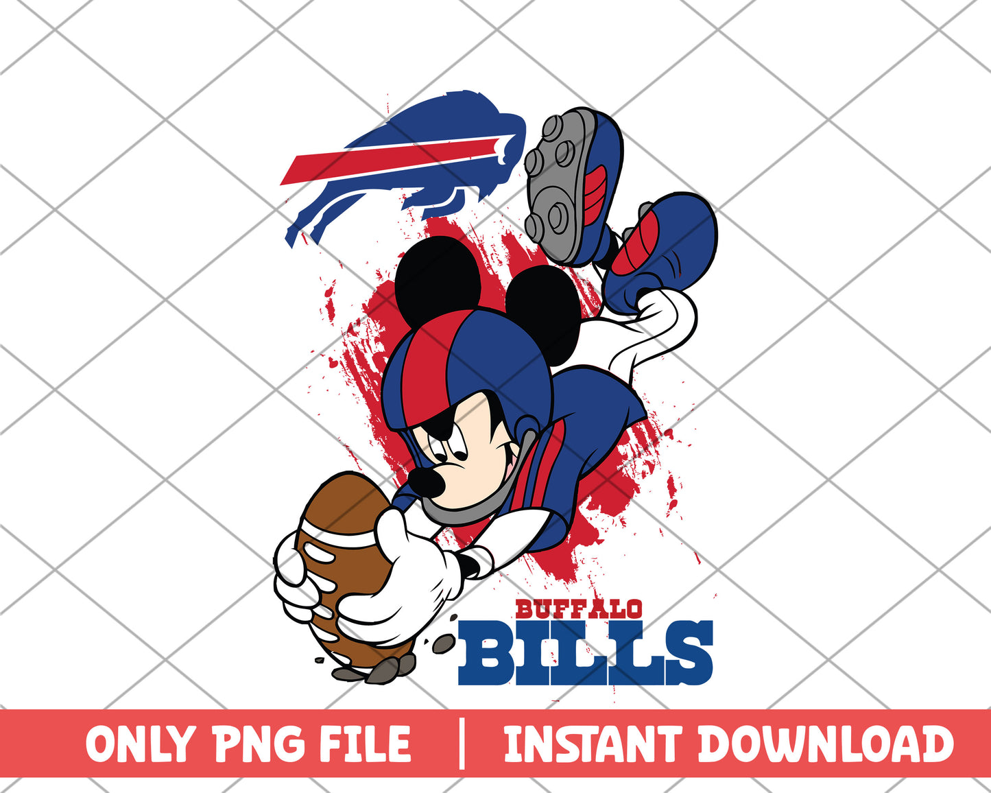 Buffalo bills mickey touch down png, buffalo bills png