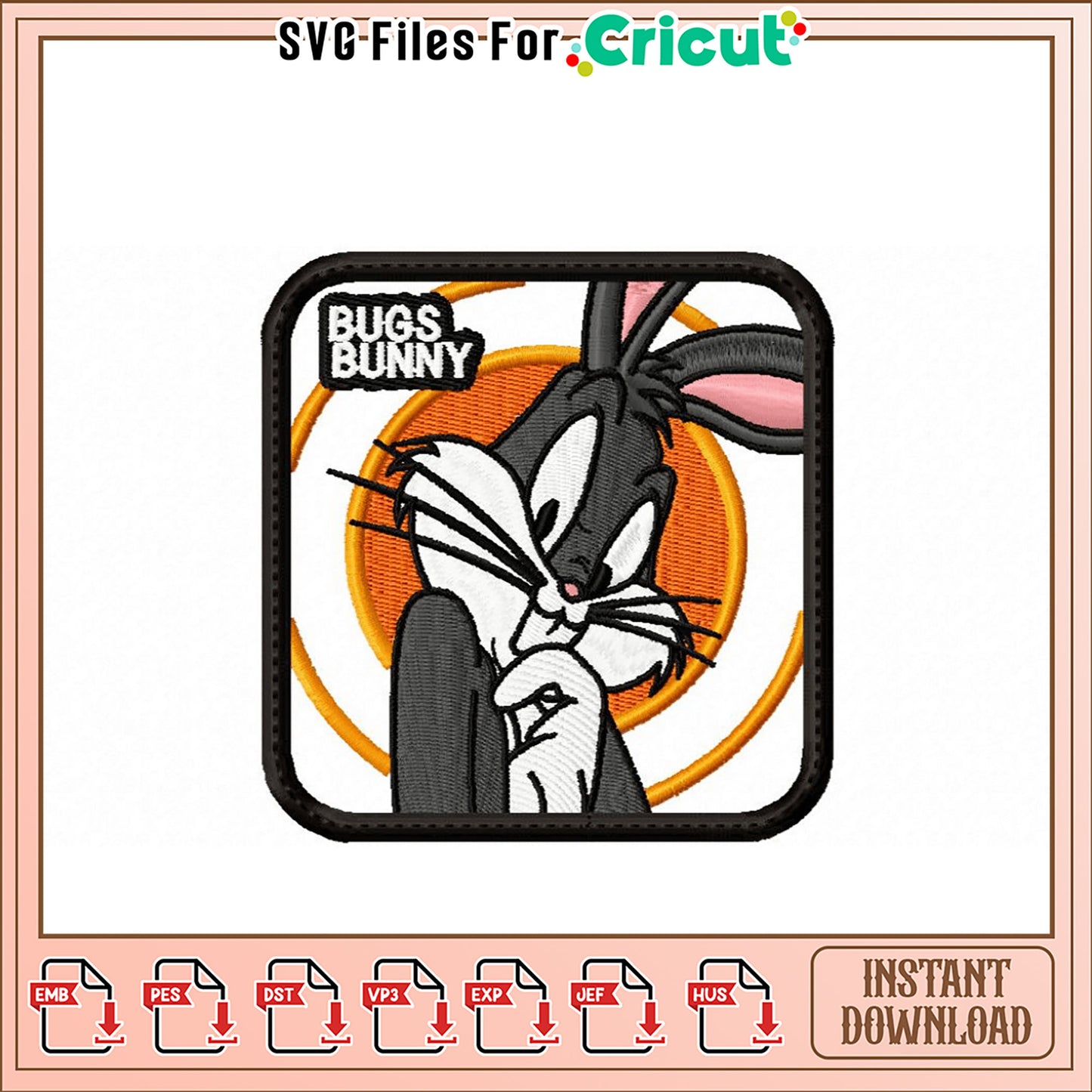 Bugs Bunny Embroidery Design Instant Download