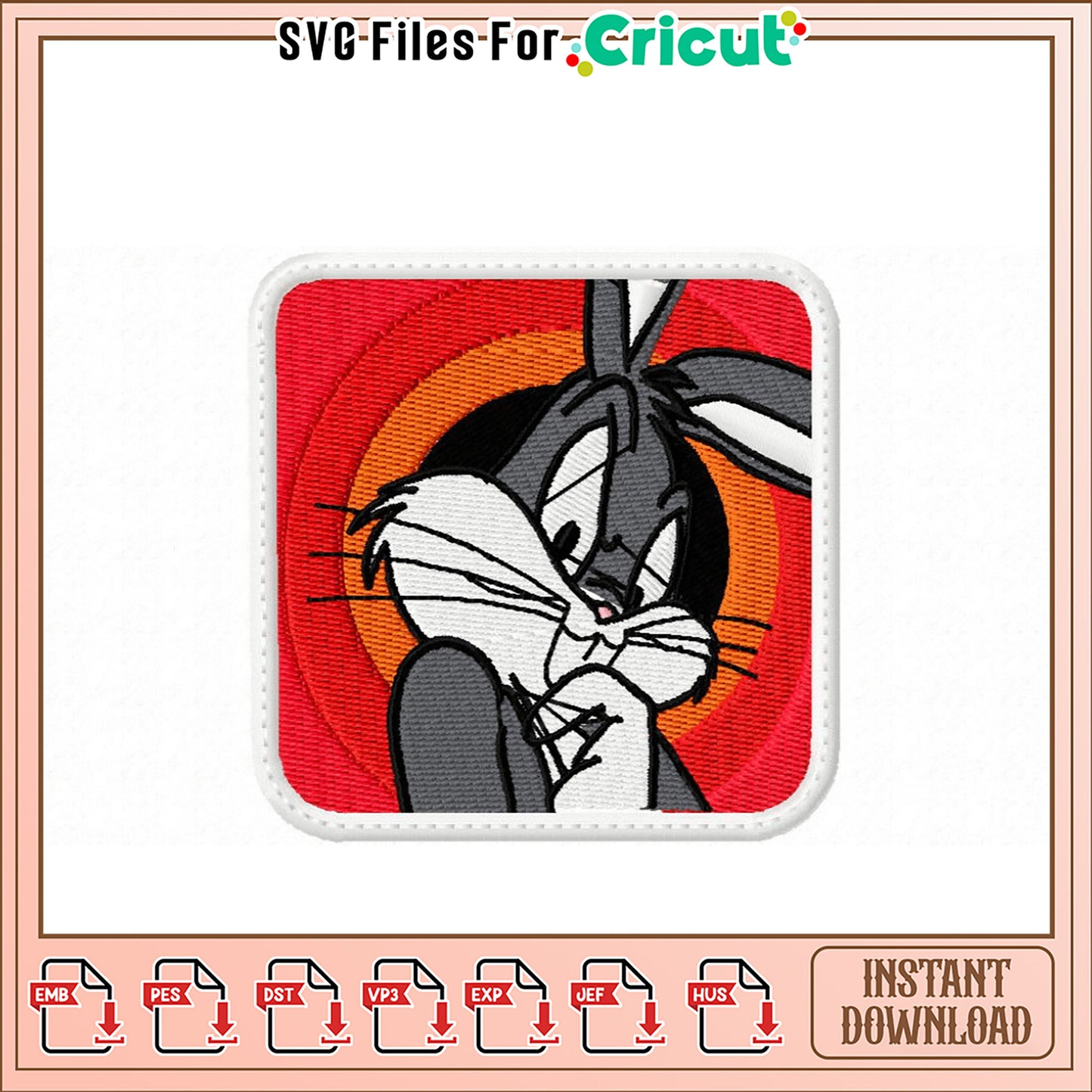 Bugs Bunny Embroidery Design for Craft Projects