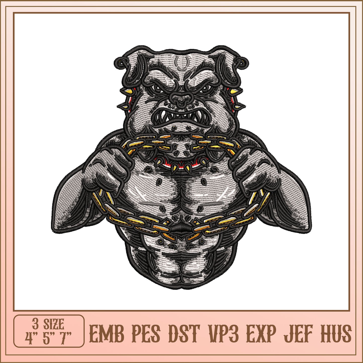 Bulldog Embroidery Design - EMB PES DST