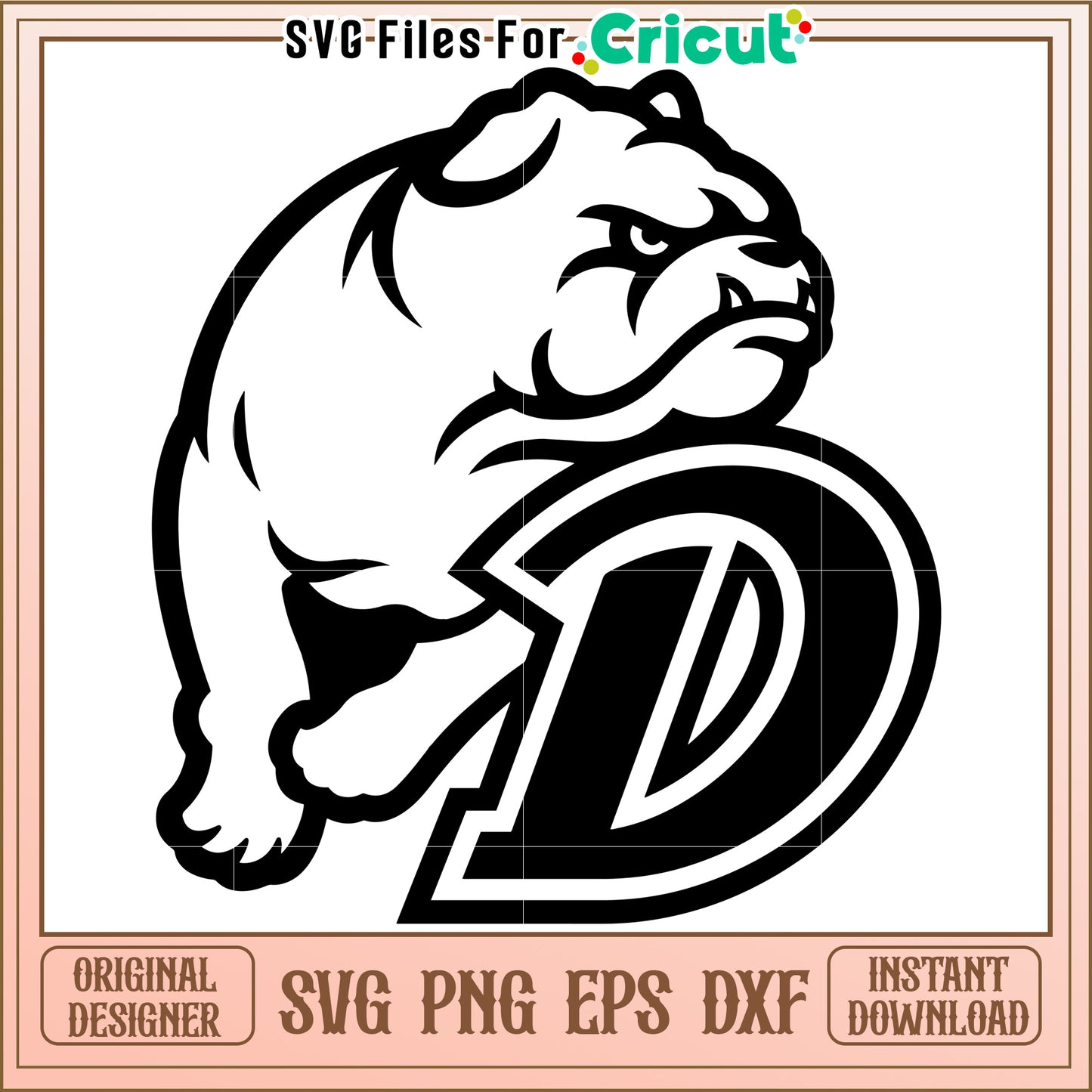 Bulldog SVG Design for Cricut, Unique Downloadable File in Multiple Formats