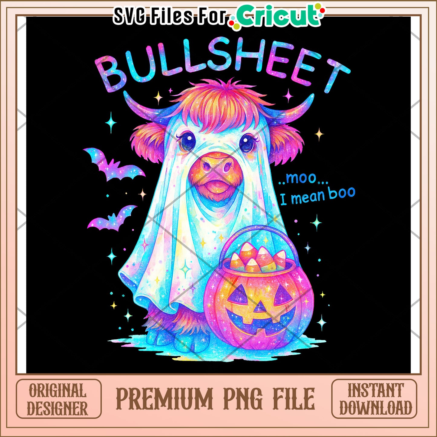 Bullsheet moo neon png, halloween costumes png, halloween toys png
