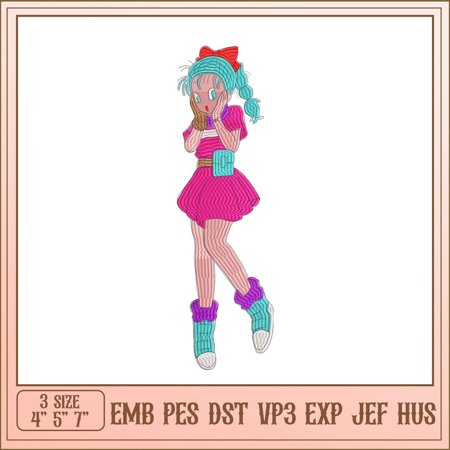 Bulma Embroidery Design - 3 Sizes