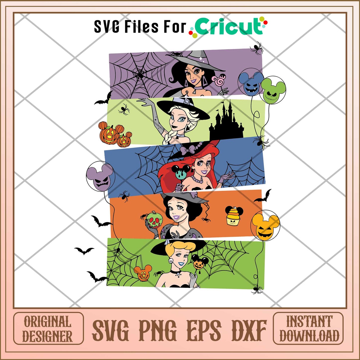 Bundle Disney Princess Halloween Svg, Disney princess name svg, digital download