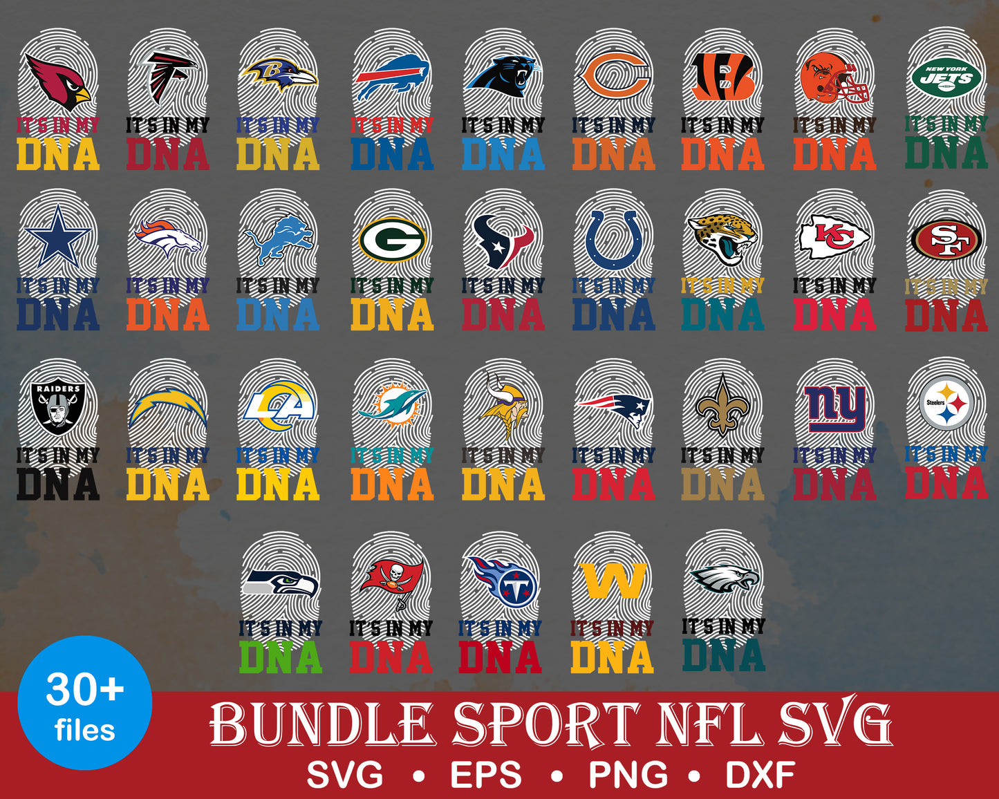 It's in my dna logo nfl design bundle svg, all nfl football teams logos svg