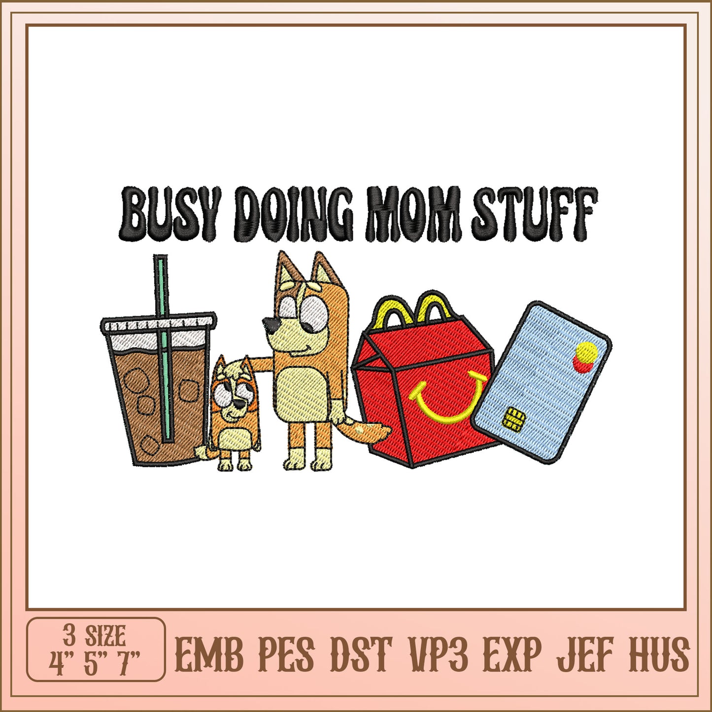 Busy Doing Mom Stuff Cute Embroidery Design for Home Decor