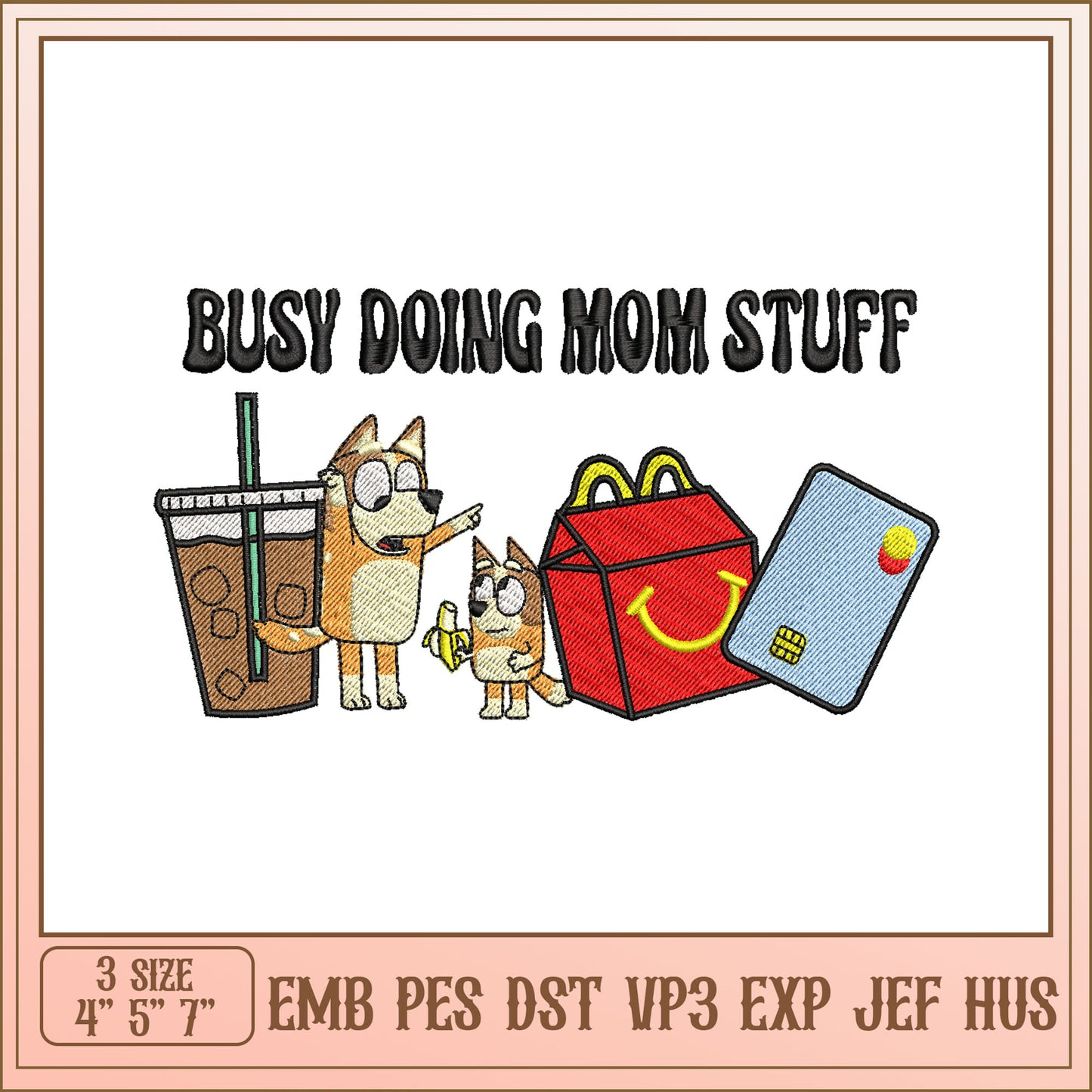 Busy Mom Embroidery Design
