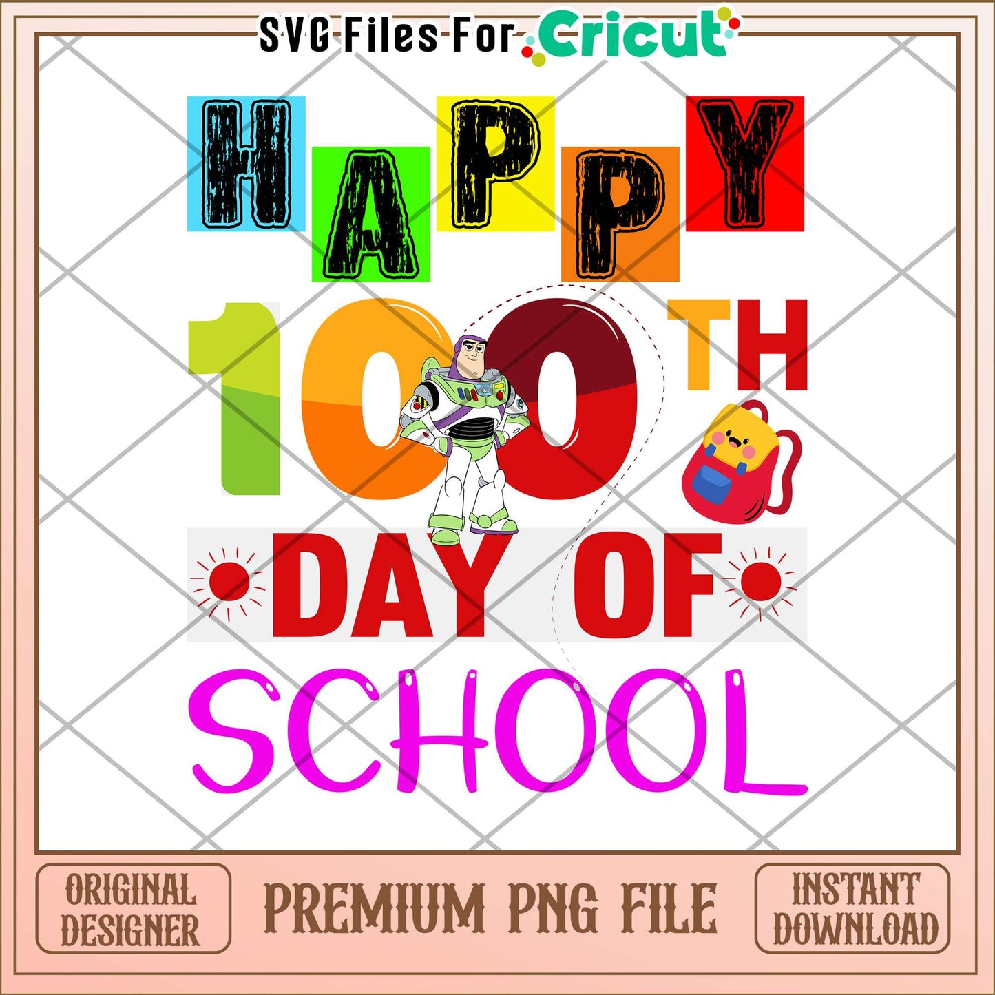 Buzz Lightyear 100 days of school png, toy school characters png