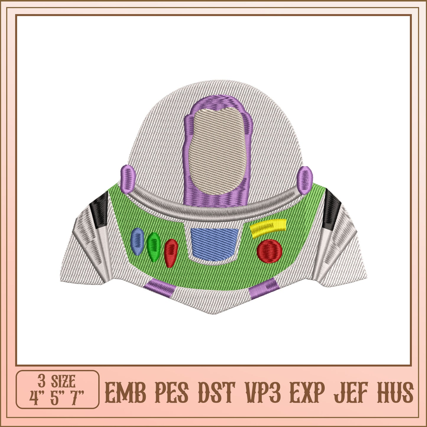 Buzz Lightyear Embroidery Design for Craft Projects 4 to 7 Inch