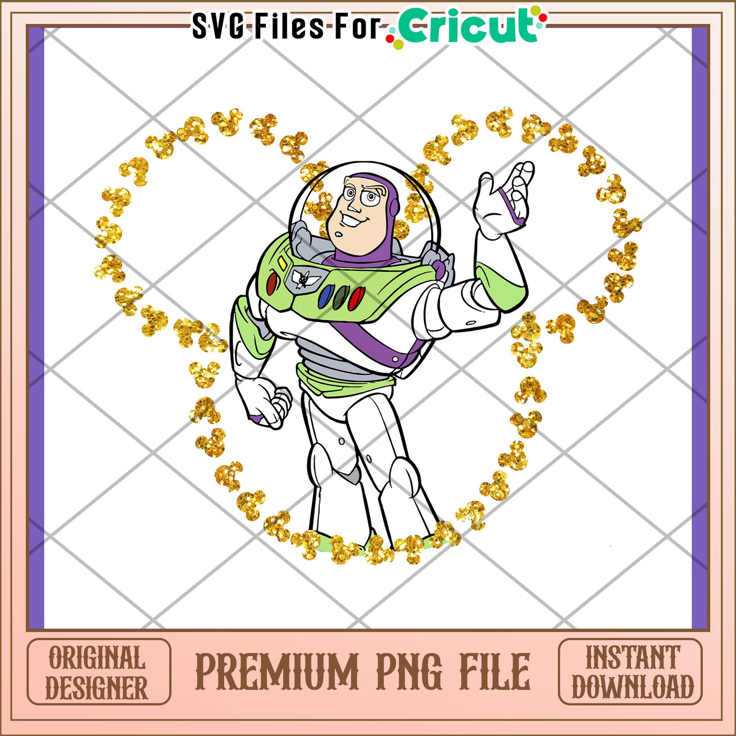 Buzz Lightyear PNG Gold Mickey Heart