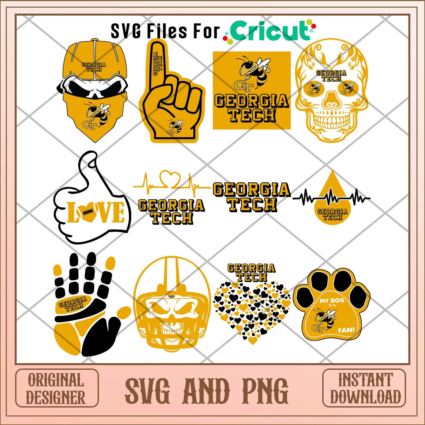 Georgia tech hand svg, Georgia tech svg bundle, NCAA svg