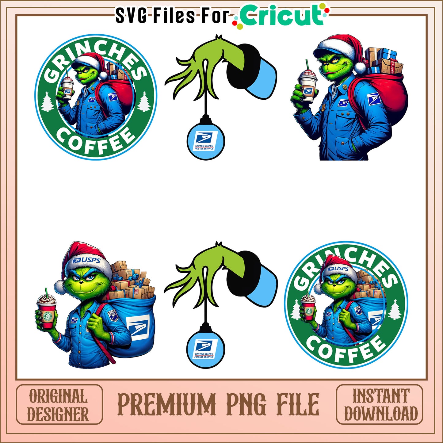 Starbuck grinches coffee logo bundle png, grinch coffee png