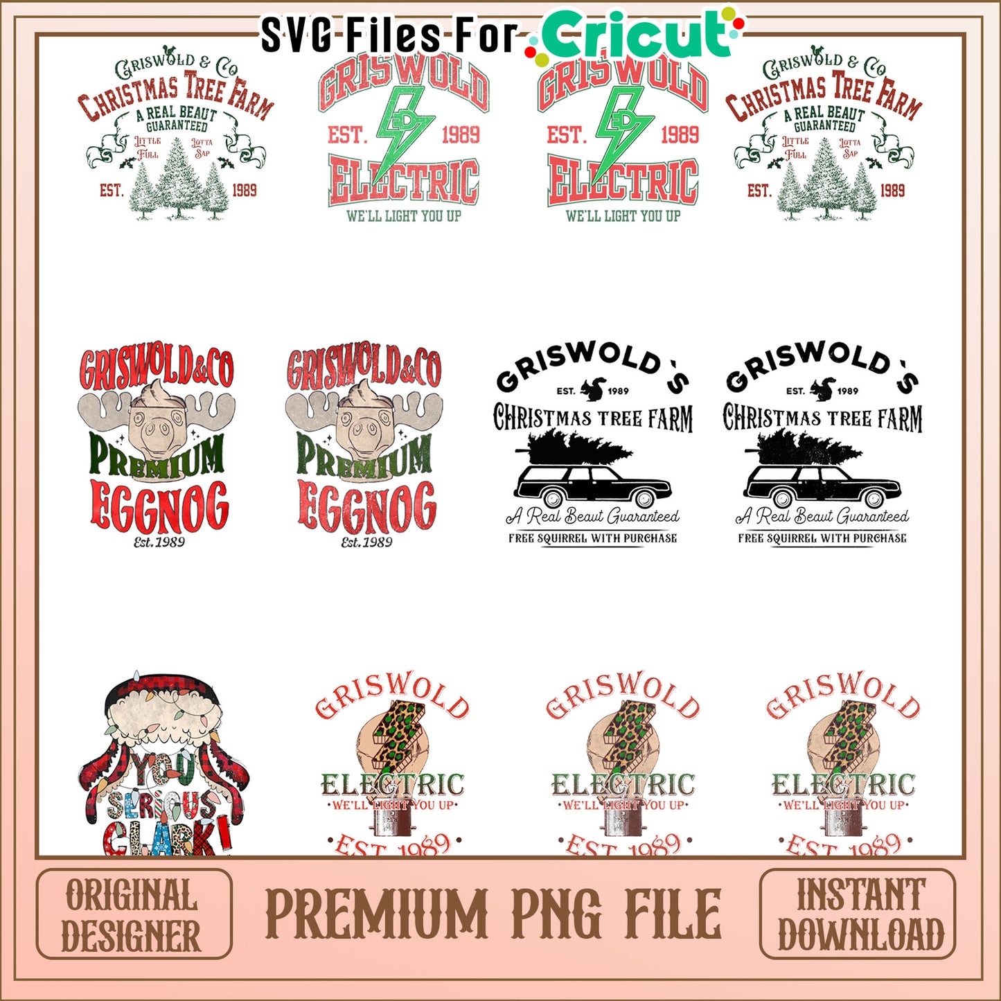 Griswold and co premium eggnog bundle design png, christmas quote png