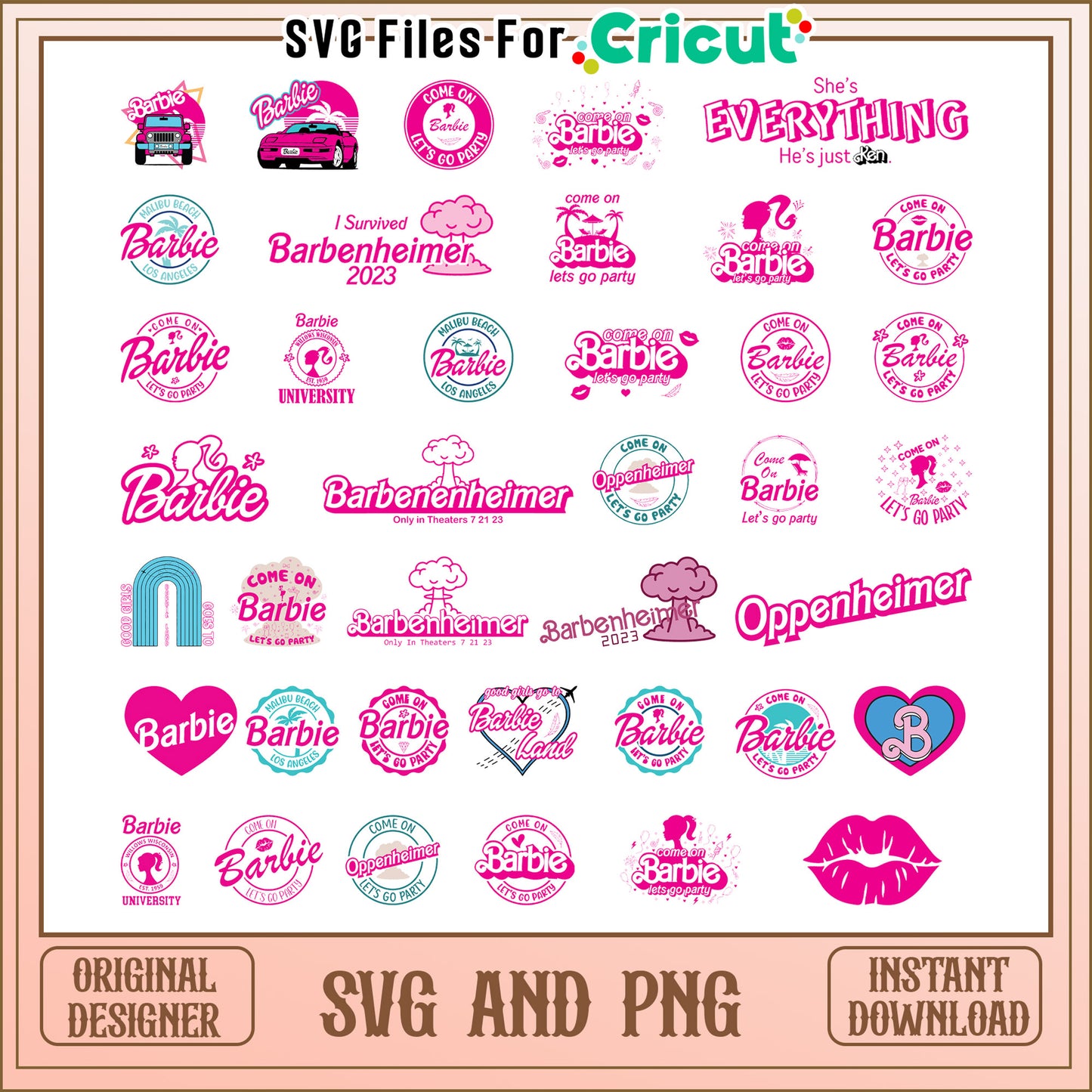 Barbie logo pink bundle svg, barbie logo svg, pink barbie svg