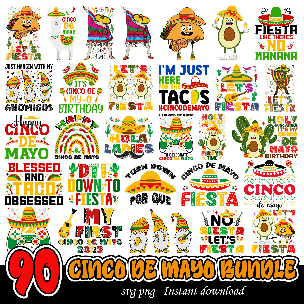 CincoDeMayo bundle Files, CincoDeMayo svg png bundle