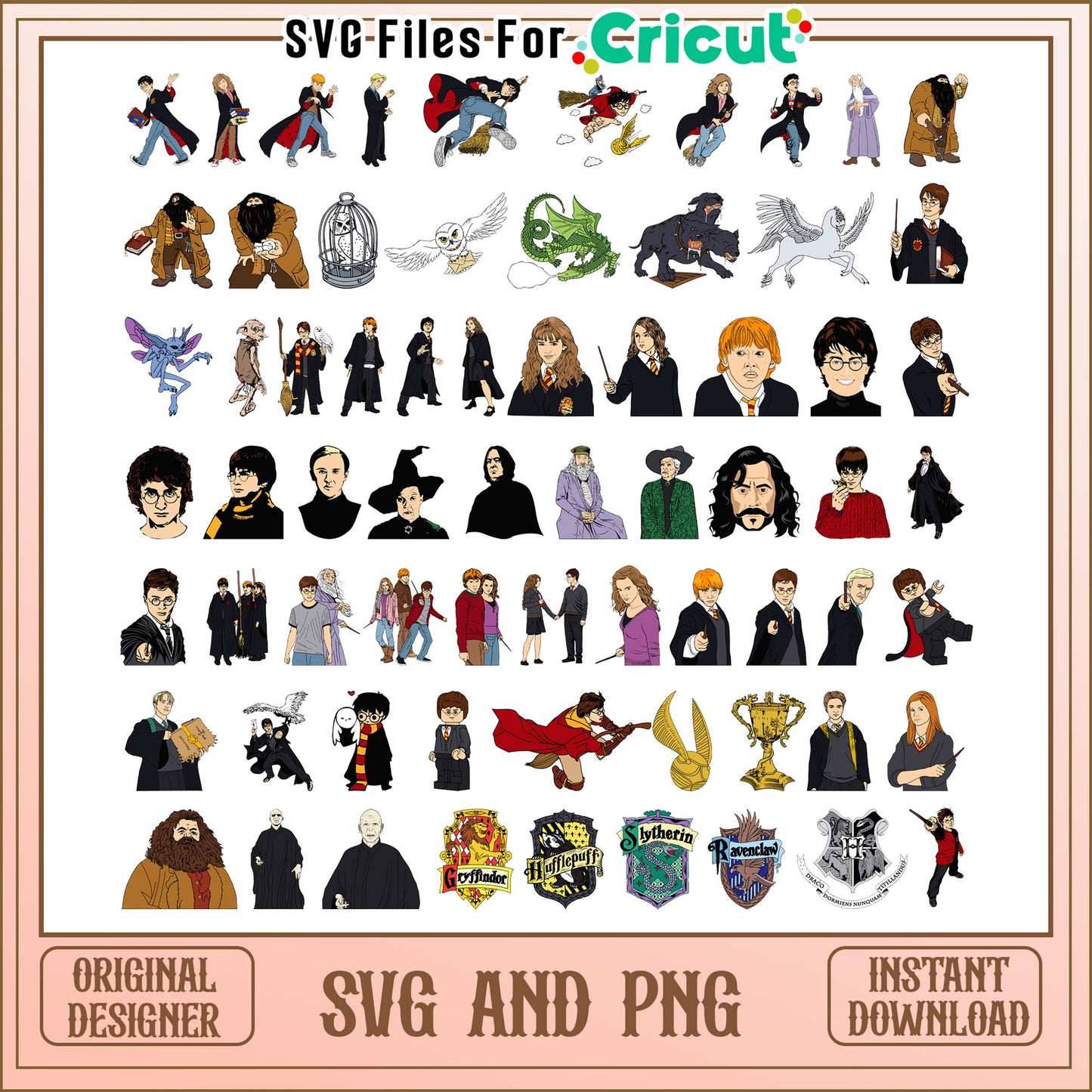 Harry Potter cartoon bundle svg, harry potter characters svg