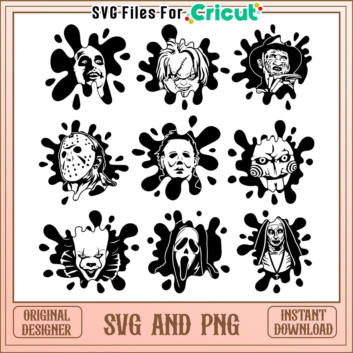 Horror movie blood black white bundle svg, horror movie svg