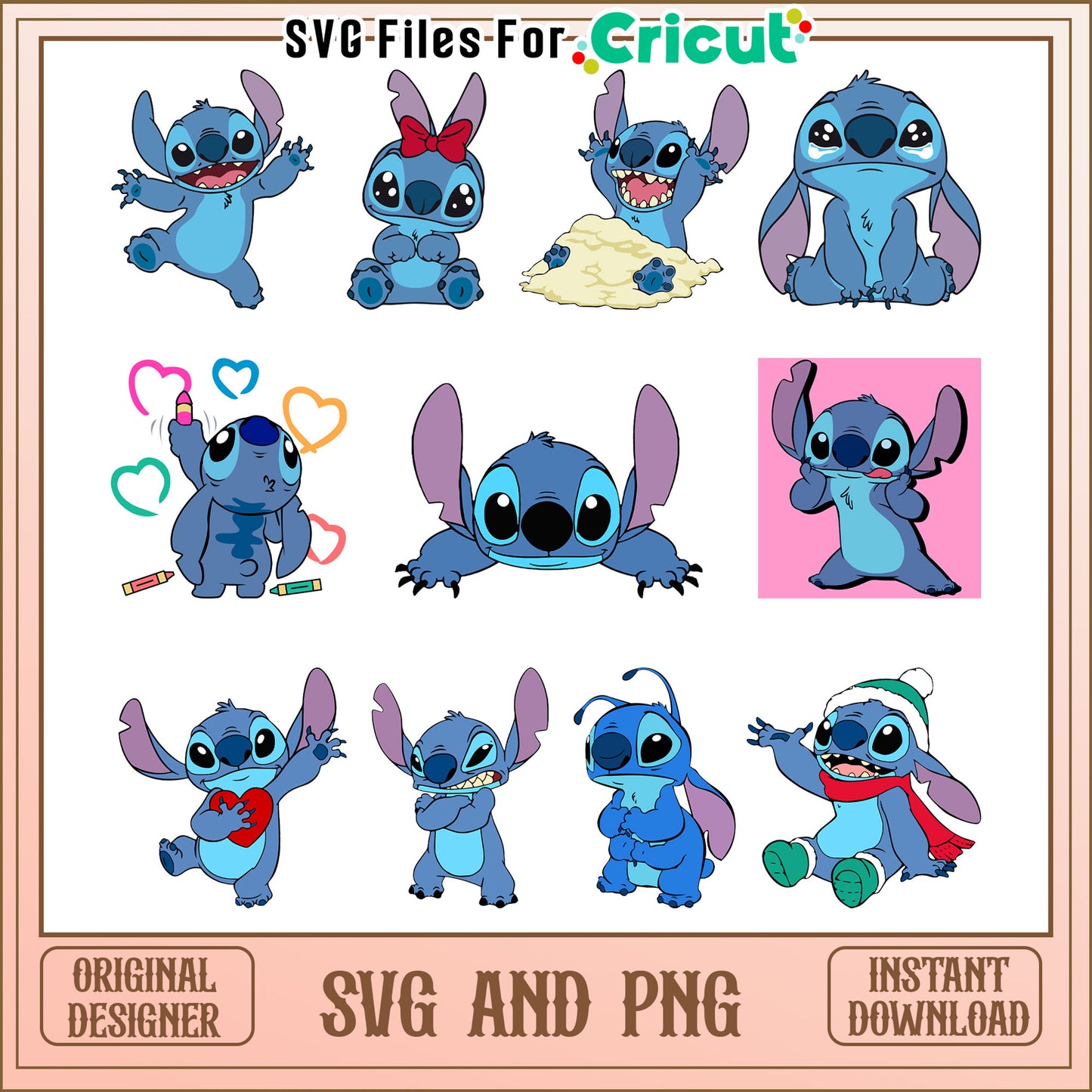 Stitch design bundle svg, cute disney stitch svg, stitch svg