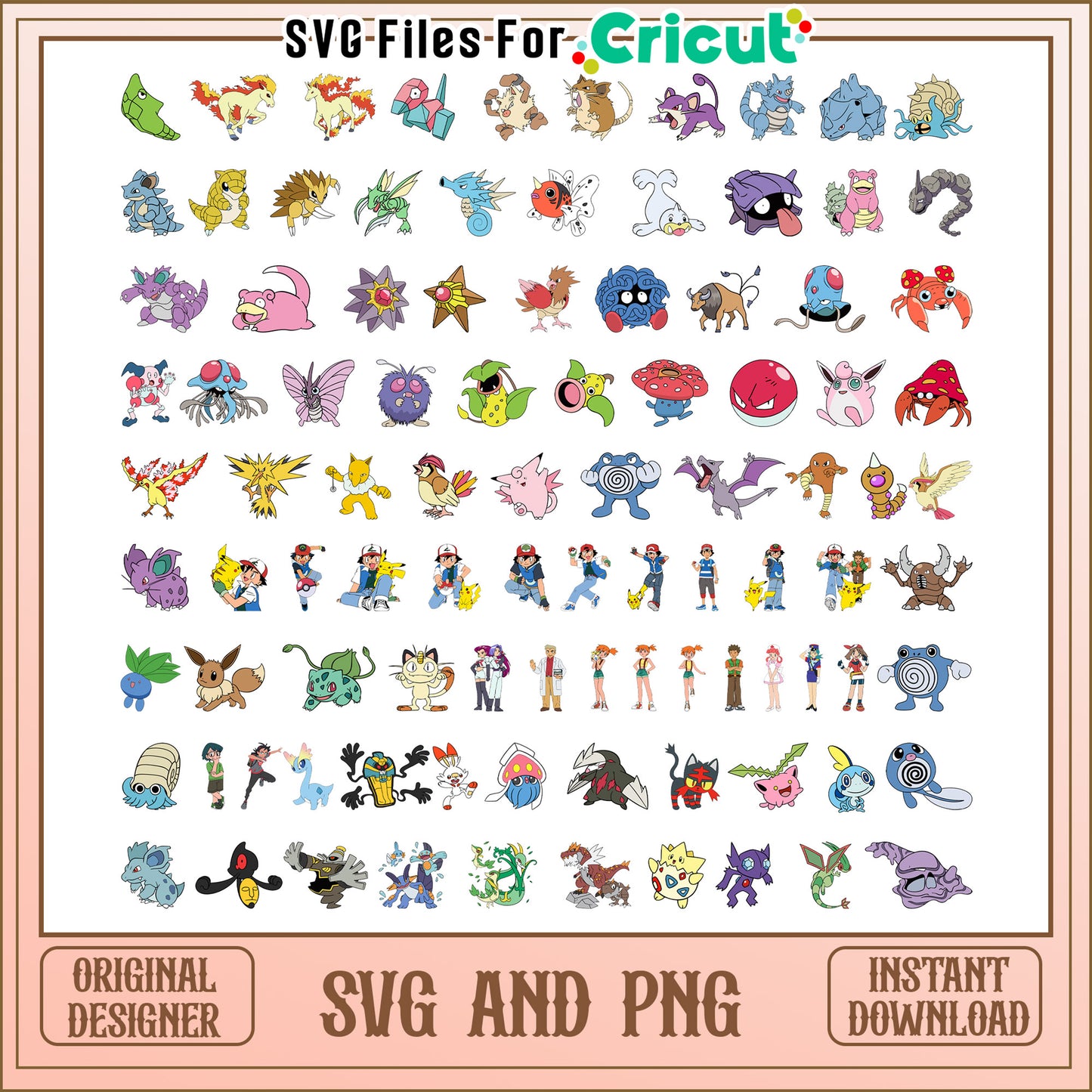 Pokemon best cartoon bundle design svg, pokemon the cartoon svg