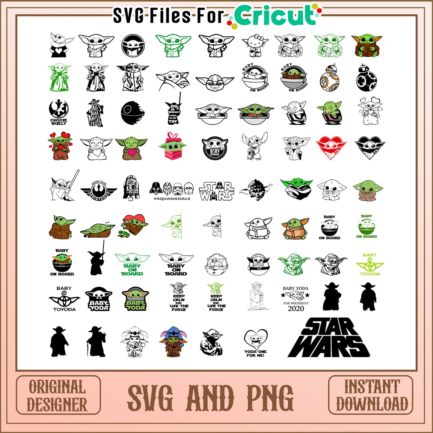Baby yoda svg bundle, baby yoda star wars svg, movie svg