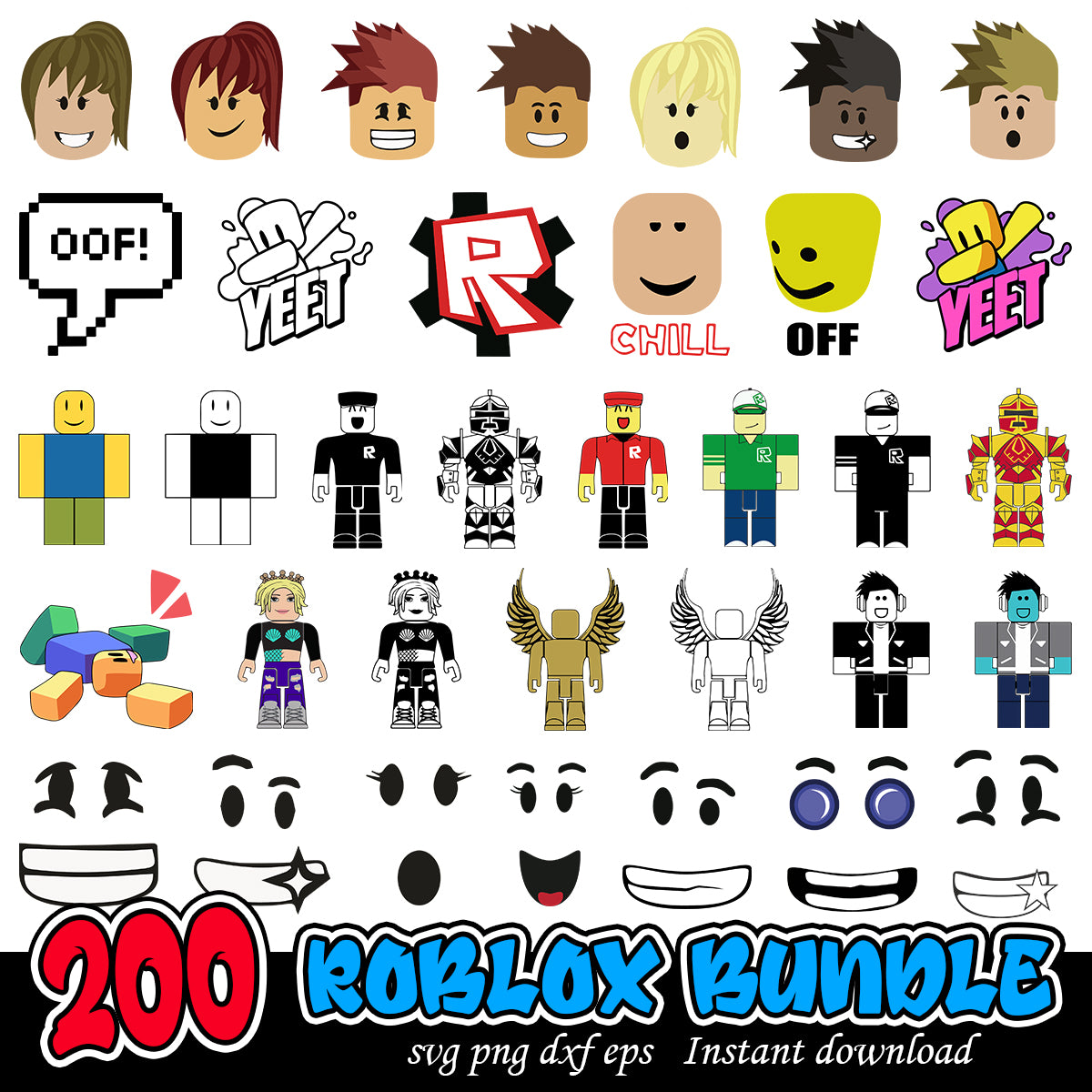 Roblox SVG Bundle, Roblox game cartoon svg bundle