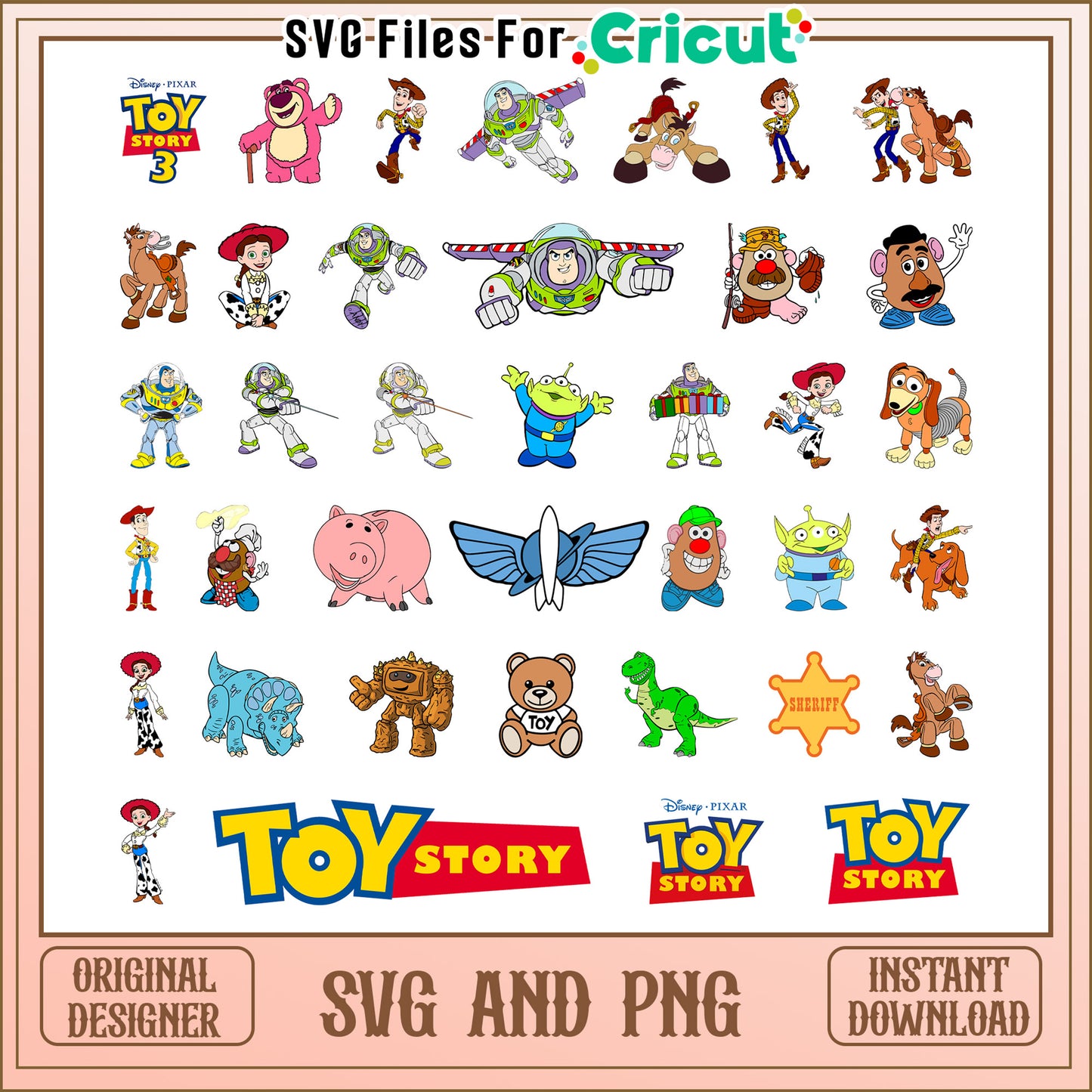 Disney toy story bundle design svg, toy story characters svg