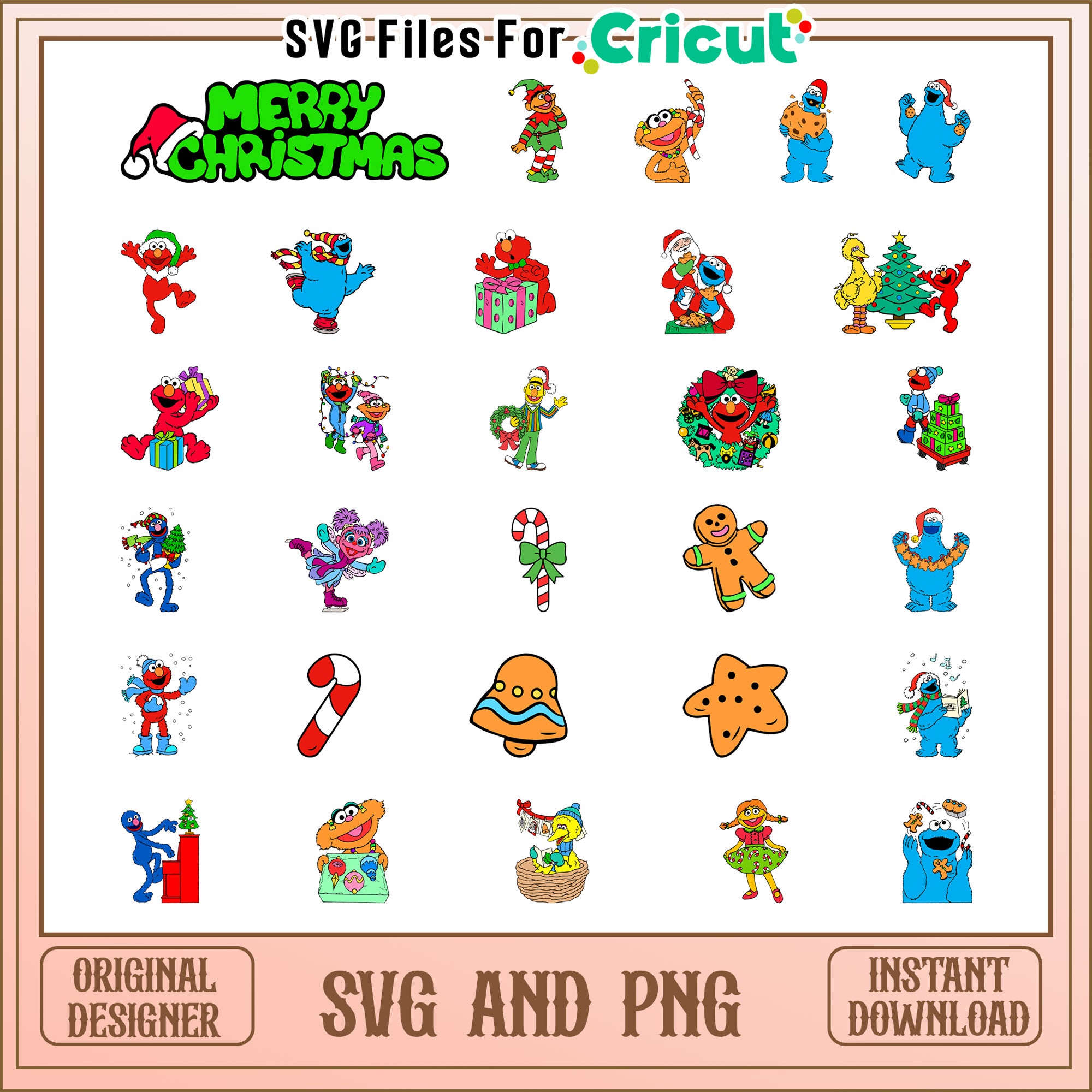 Sesame street christmas bundle svg, sesame street cartoon svg – svg ...