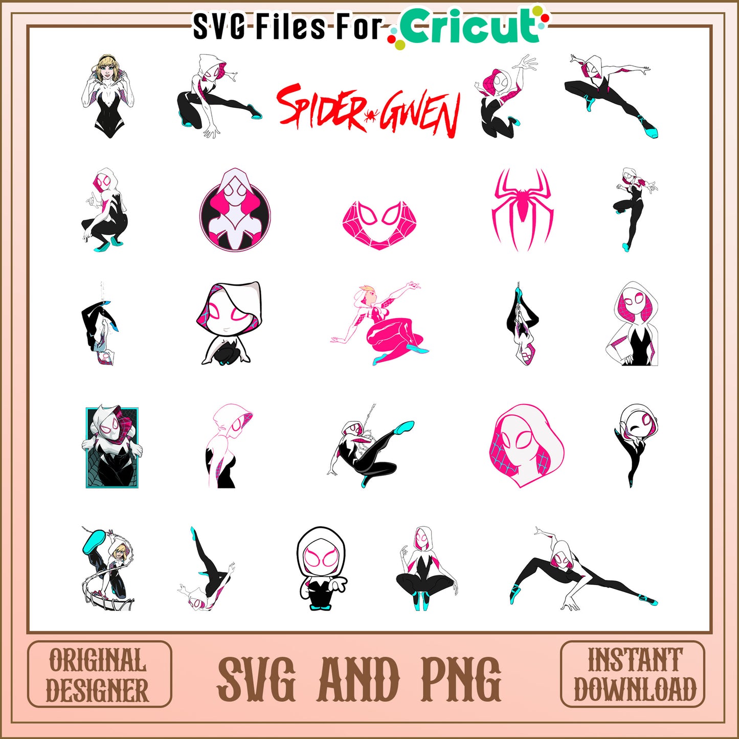 Gwen Stacy bundle design svg, gwen stacy spider-verse svg