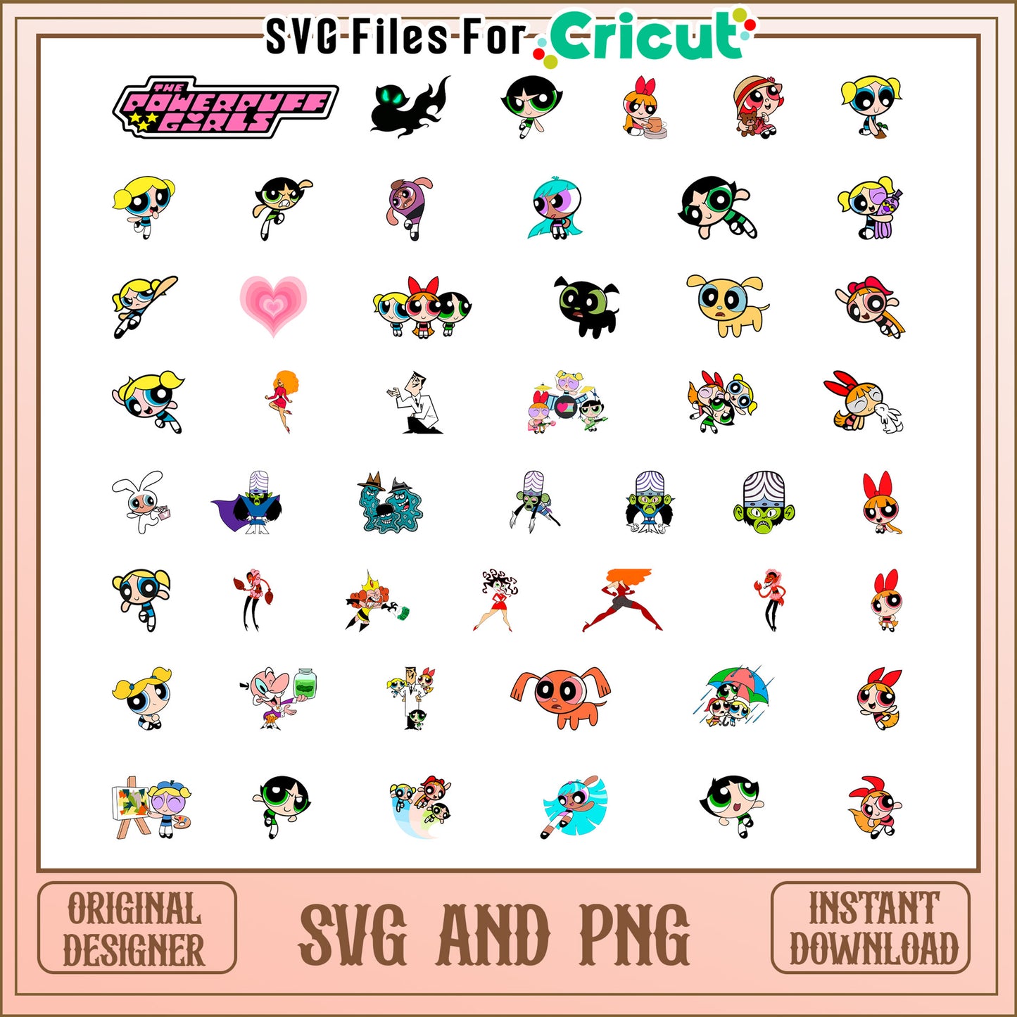 The powerpuff girls characters bundle design svg, the powerpuff girls svg