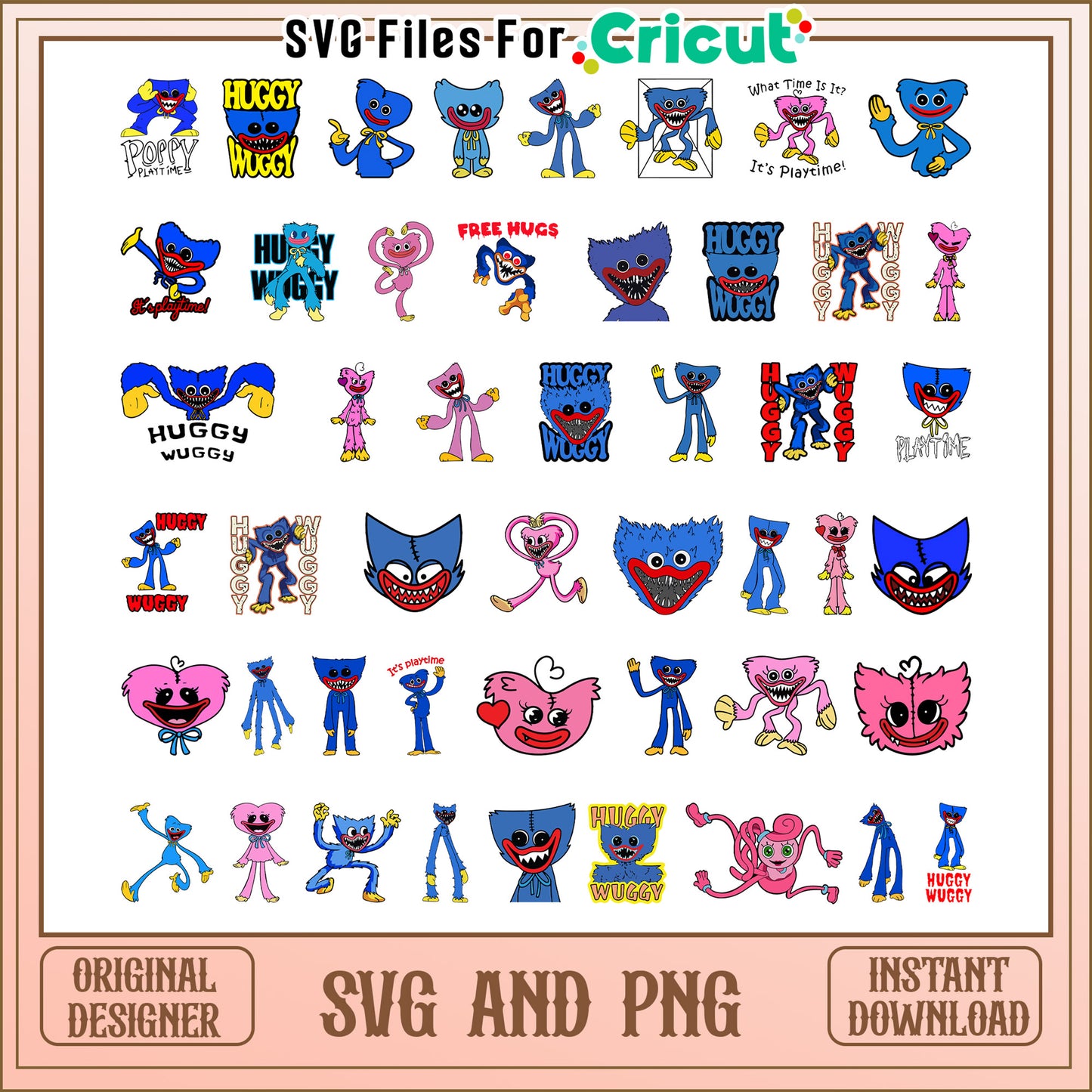 Huggy wuggy bundle design svg, poppy's playtime svg, movie svg