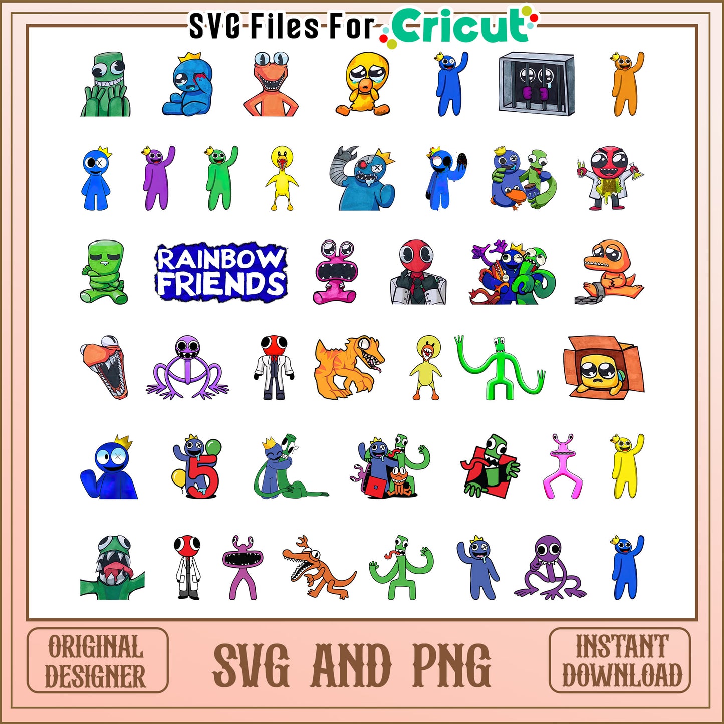 Rainbow friends members bundle svg, rainbow friends svg
