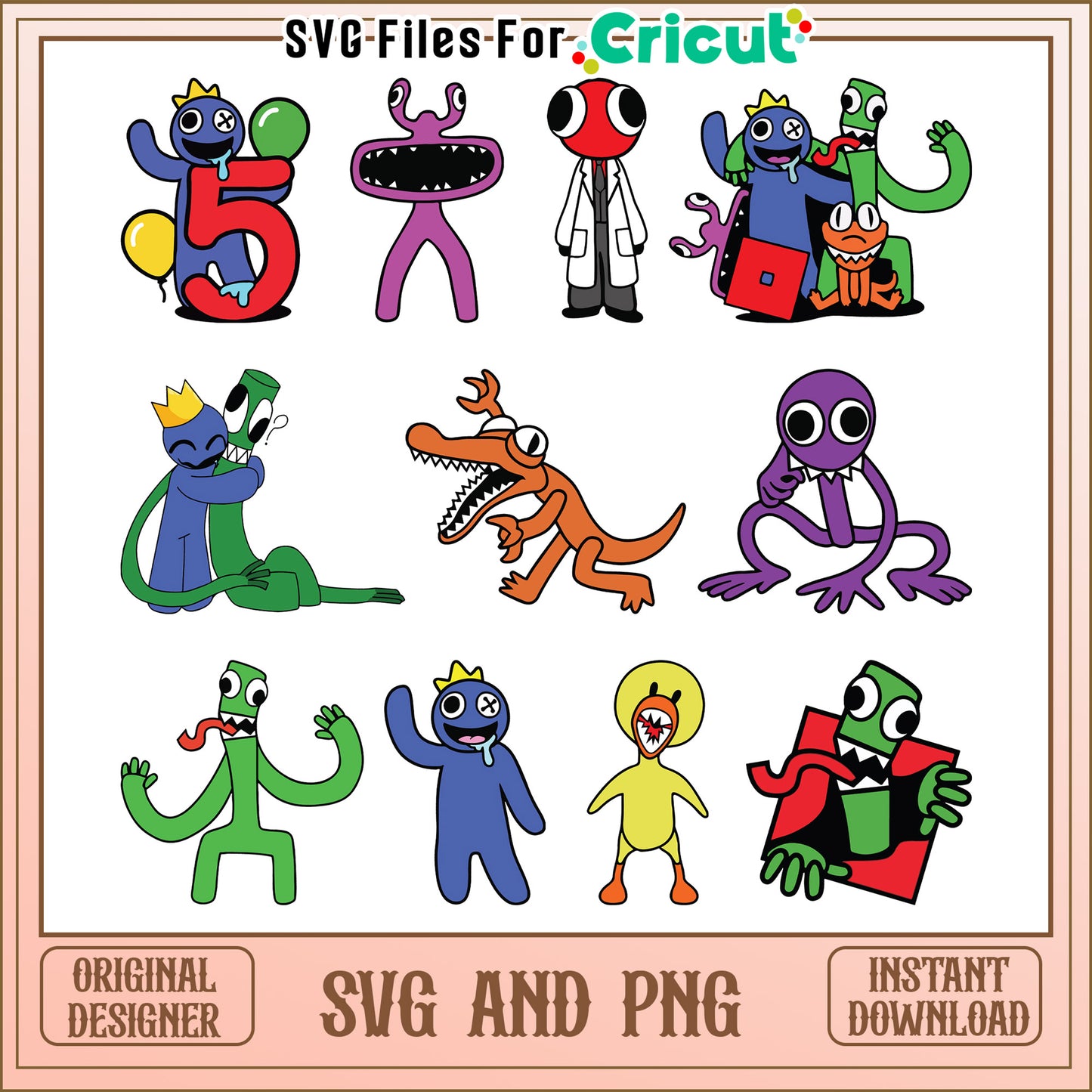 Rainbow friends bundle svg, rainbow friends characters svg