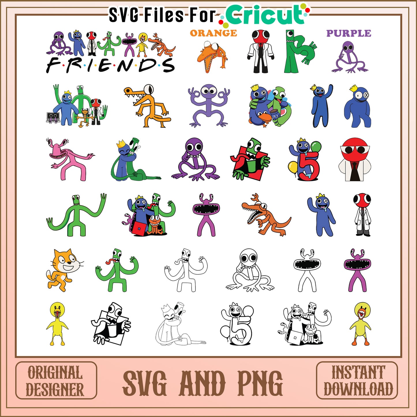 Rainbow friends characters bundle svg, rainbow friends svg