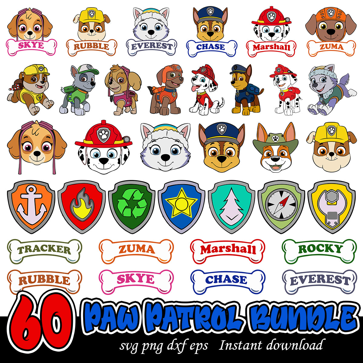 Paw Patrol superdogs SVG, Paw patrol cartoon svg bundle