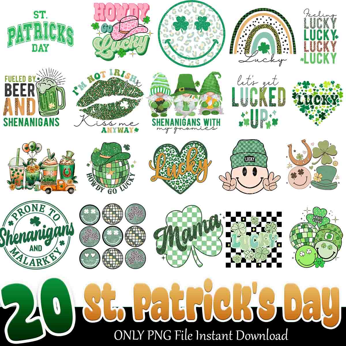 St. Patrick's Day Png Bundle, Happy St.Patrick's day png bundle