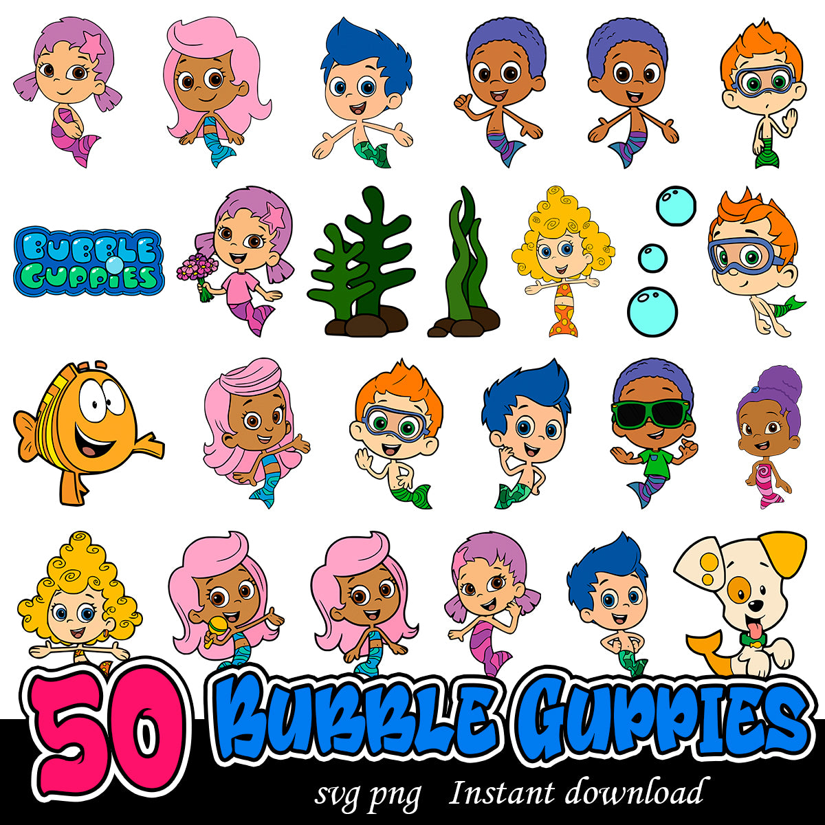 Bubble Guppies svg bundle, Cartoon for kids svg bundle