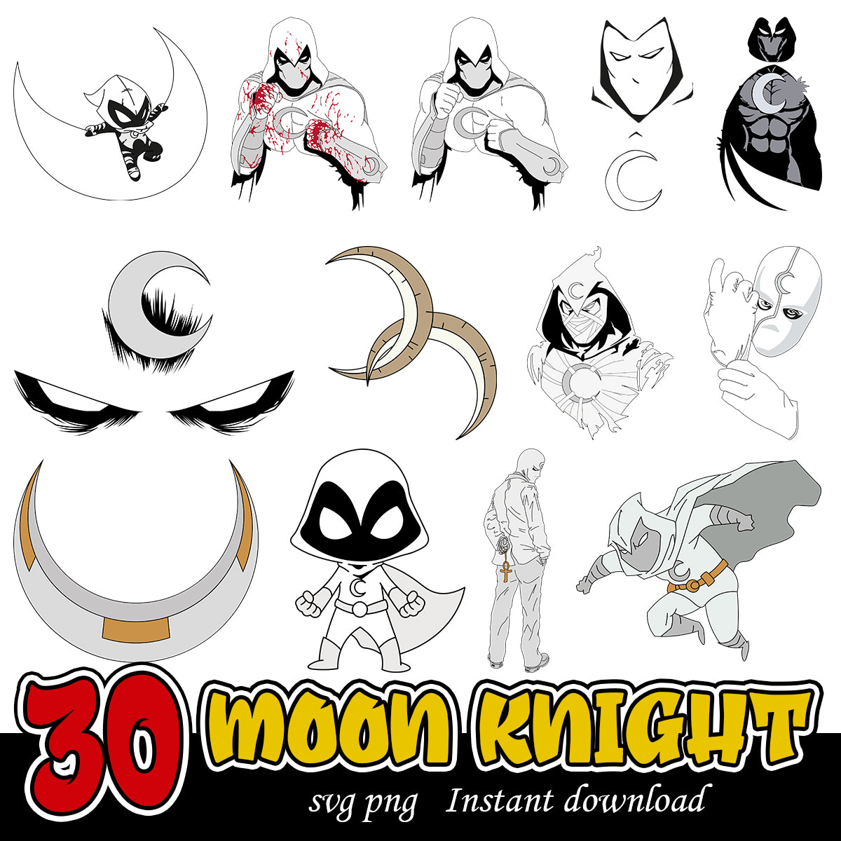 Moon knight svg bundle, Marvel Comics series bundle